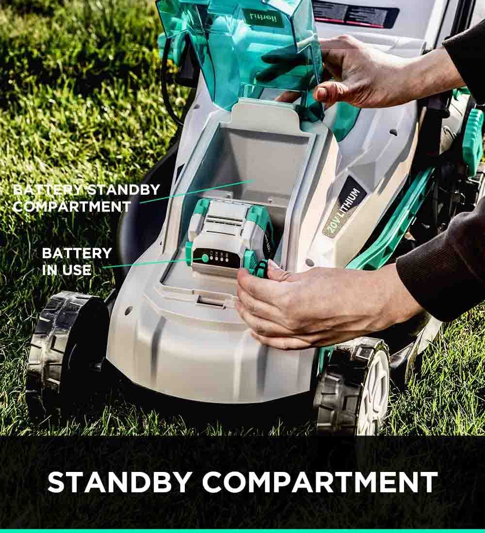 Litheli 20V Cordless Lawn Mower 13 Inch & String Trimmer 12 Inch Combo Kit with 4.0Ah & 2.0Ah Batteries & Fast Charger - Perfect for Small to Medium Yards, Lawn Care, and Landscaping