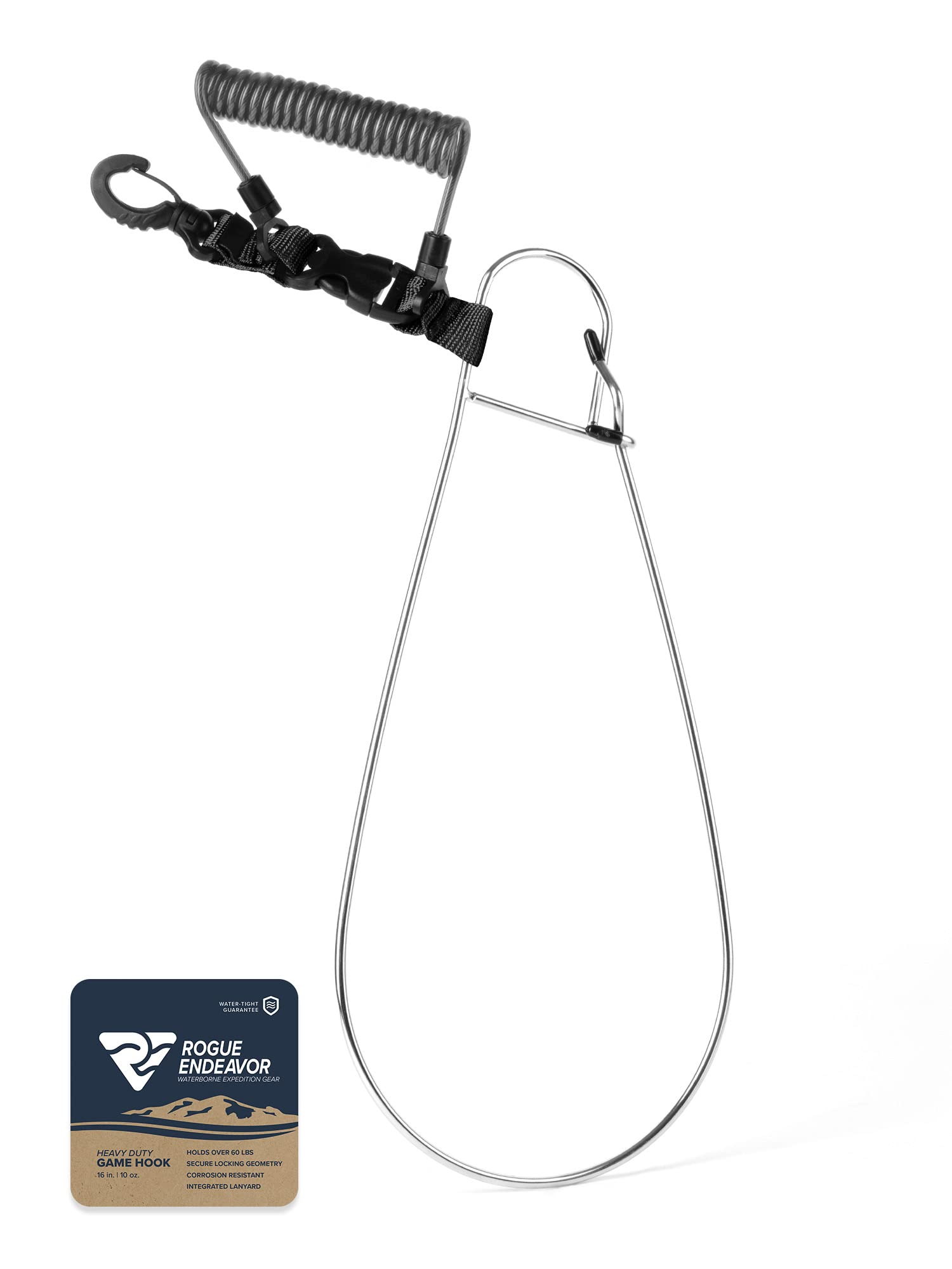 Rogue Endeavor® Heavy Duty Stainless Steel Fish Stringer Clip with Quick Release 36