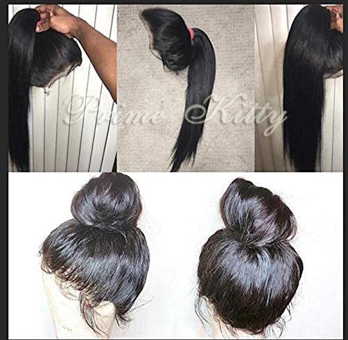 10A Virgin Brazilian Human Hair Lace Front Wig - Pre Plucked Silky Straight Glueless Wig with Baby Hair for Black Women | 130% Density 14