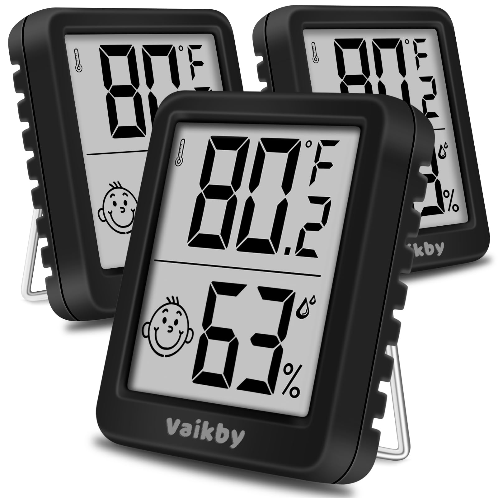 3-Pack Digital Indoor Humidity Meter & Room Thermometer - Accurate Hygrometer with Temperature Sensor for Home, Nursery, Office | Monitor Comfort Levels for Baby Care, Plant Growth & Climate Control