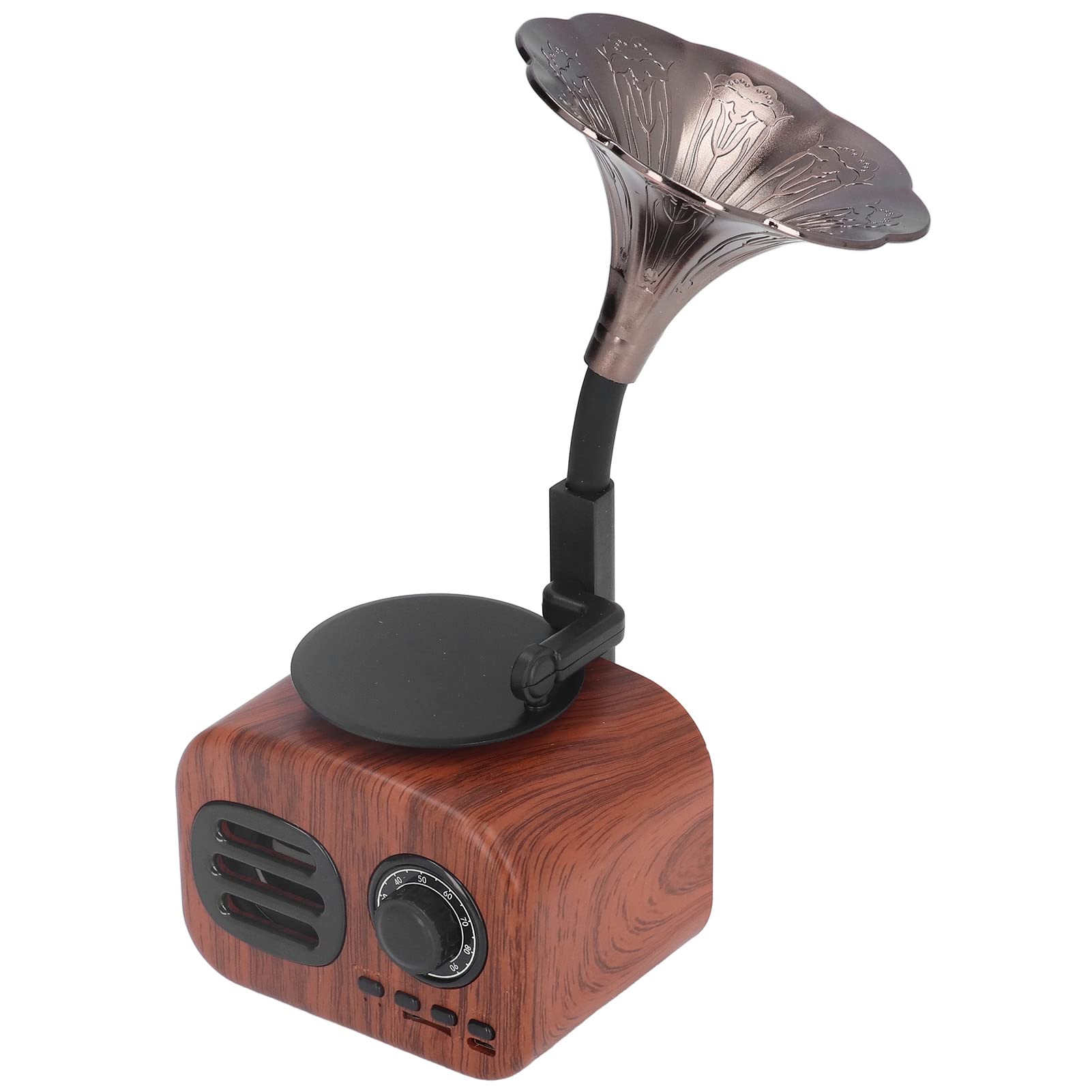 Vintage Wireless Speaker with Mini Gramophone Design - 5V Portable Bluetooth Speaker with Micro SD Card Slot, Compact & Lightweight for Home, Office, Party, Travel | Perfect Gift for Music Lovers