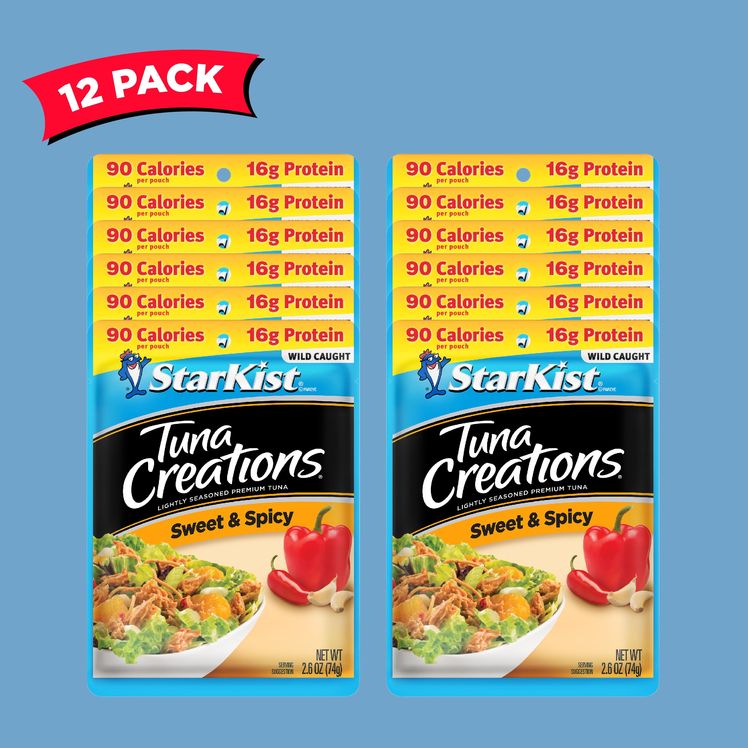 StarKist Sweet & Spicy Tuna Creations, 2.6 Oz Pouch (Pack of 12) – Perfect for Lunches, Salads & Quick Protein Snacks