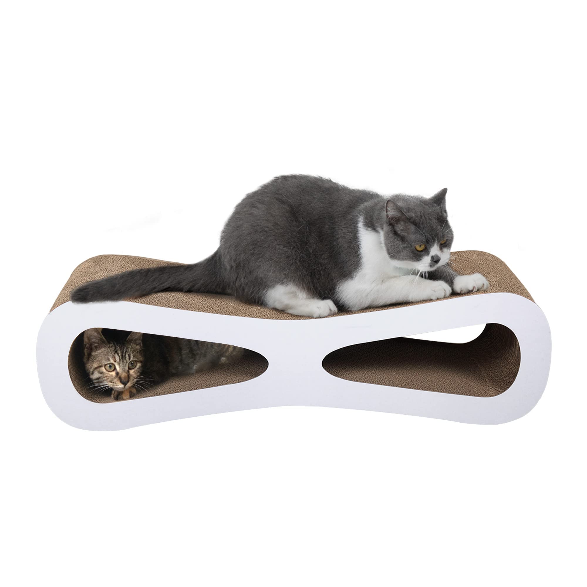 Premium Jumbo Cardboard Cat Scratching Pad with Catnip - Durable Scratching Post, Lounge Bed & Couch for Indoor Cats - Perfect for Playtime, Napping & Claw Maintenance
