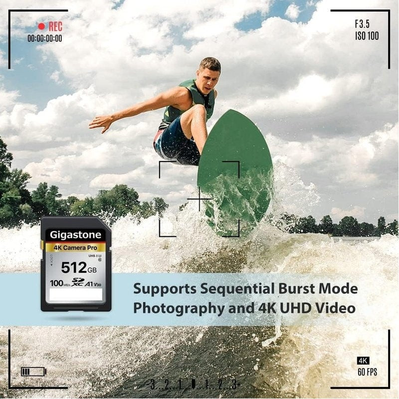 Gigastone 16GB 64GB 512GB SDXC Memory Card - High Speed Class 10 UHS-I for Camera, DSLR, Drone, and Gaming - Reliable Storage for Photos, Videos, and Files