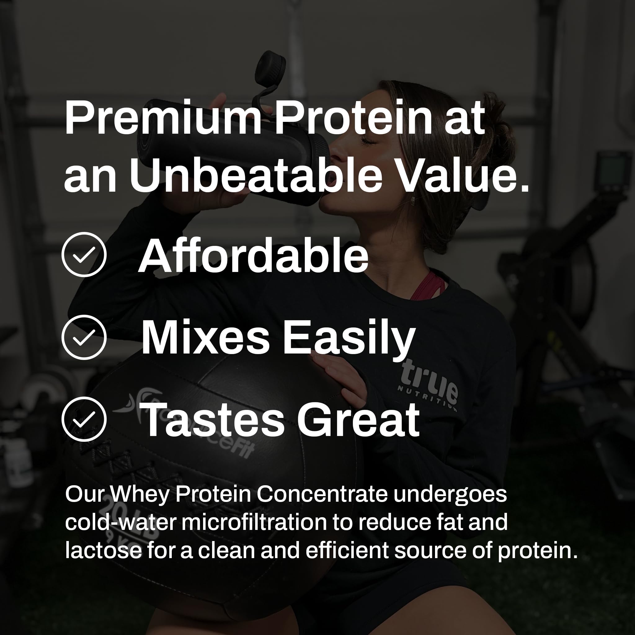True Nutrition Whey Protein Concentrate Powder - 100% Pure Fast-Acting Low Carb Protein with Essential Amino Acids & High Leucine - Chocolate Fudge Brownie Flavor - 1lb for Post-Workout Recovery & Muscle Building