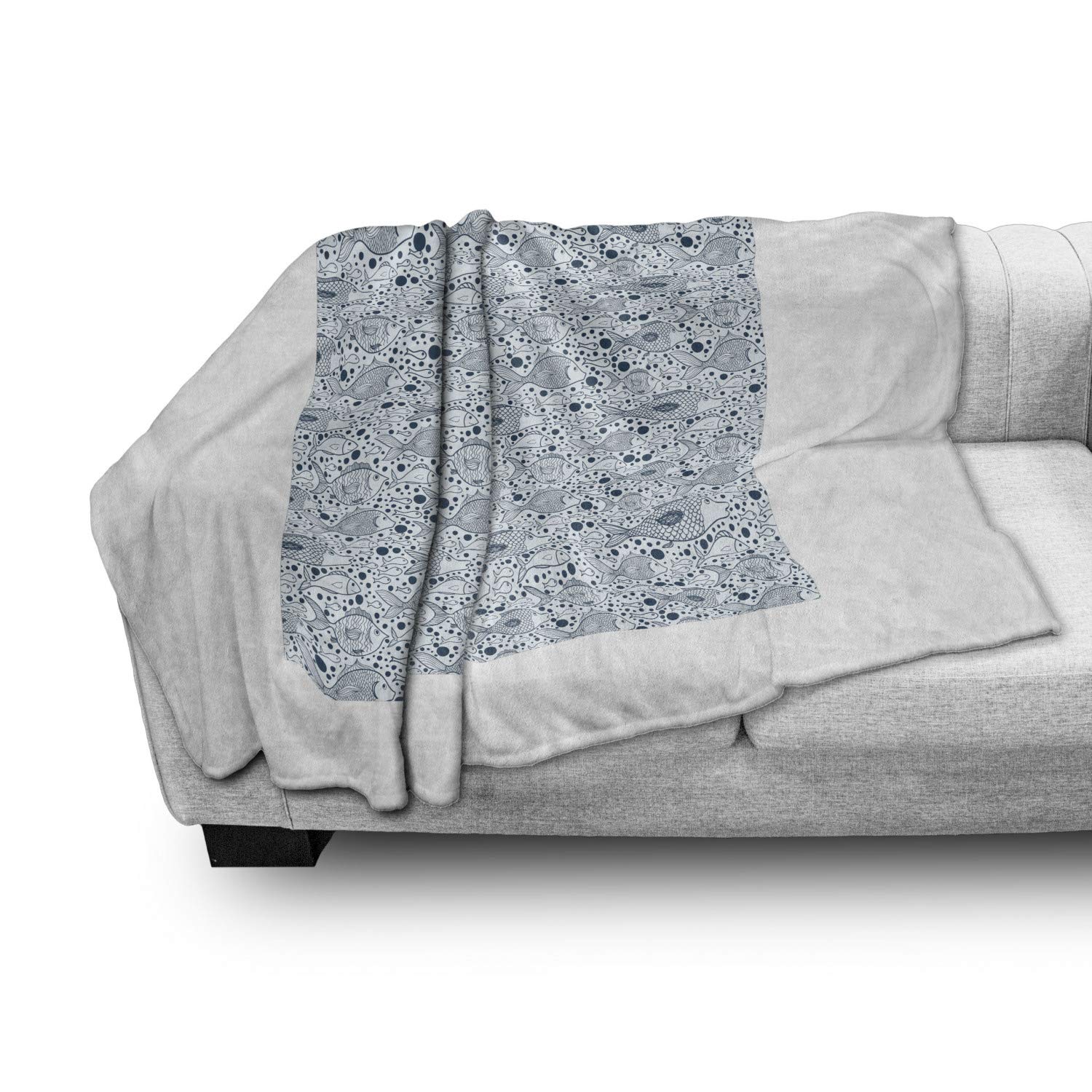 Ambesonne Blue Flannel Fleece Throw Blanket - 70