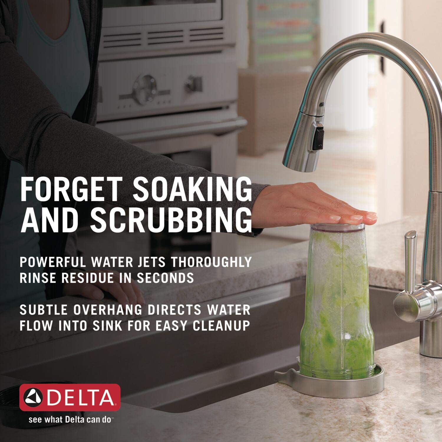 Delta Faucet GR250-PN Polished Nickel Metal Glass Rinser for Kitchen Sinks – Premium Bar Glass Rinser & Kitchen Sink Accessory – Perfect for Washing Wine Glasses, Beer Mugs & Barware in Home Bars & Restaurants
