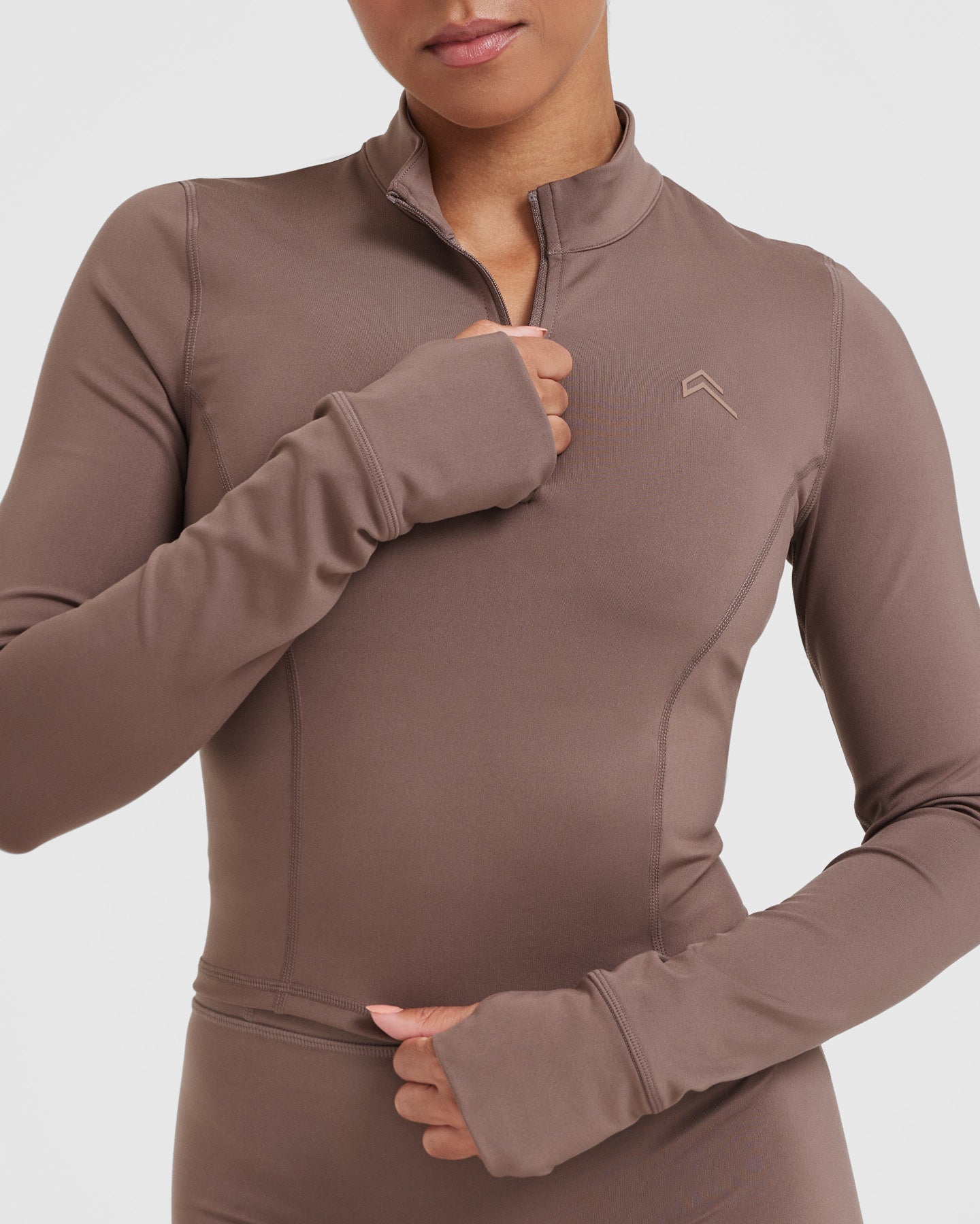 Timeless Half Zip Mid Long Sleeve Top for Women | Cool Brown Pullover Sweater | Casual Fall & Winter Outfits, Outdoor Hiking, Layering Essentials