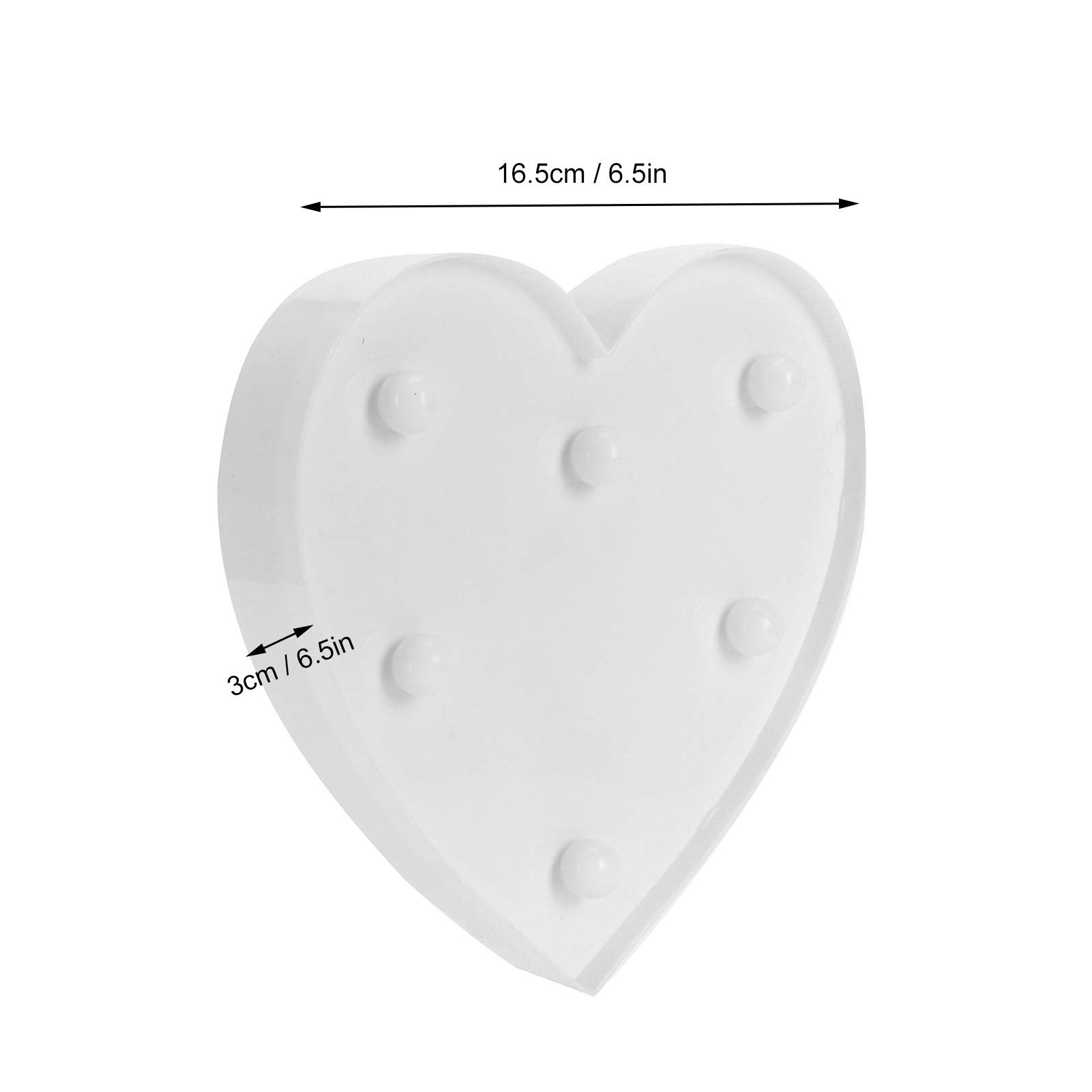 AUNMAS Heart Shaped LED Marquee Lights - Battery Powered Plastic Light Up Sign for Wedding, Birthday Party, Christmas Decoration - Perfect for Home, Bar, Nursery & Romantic Night Light Ambiance