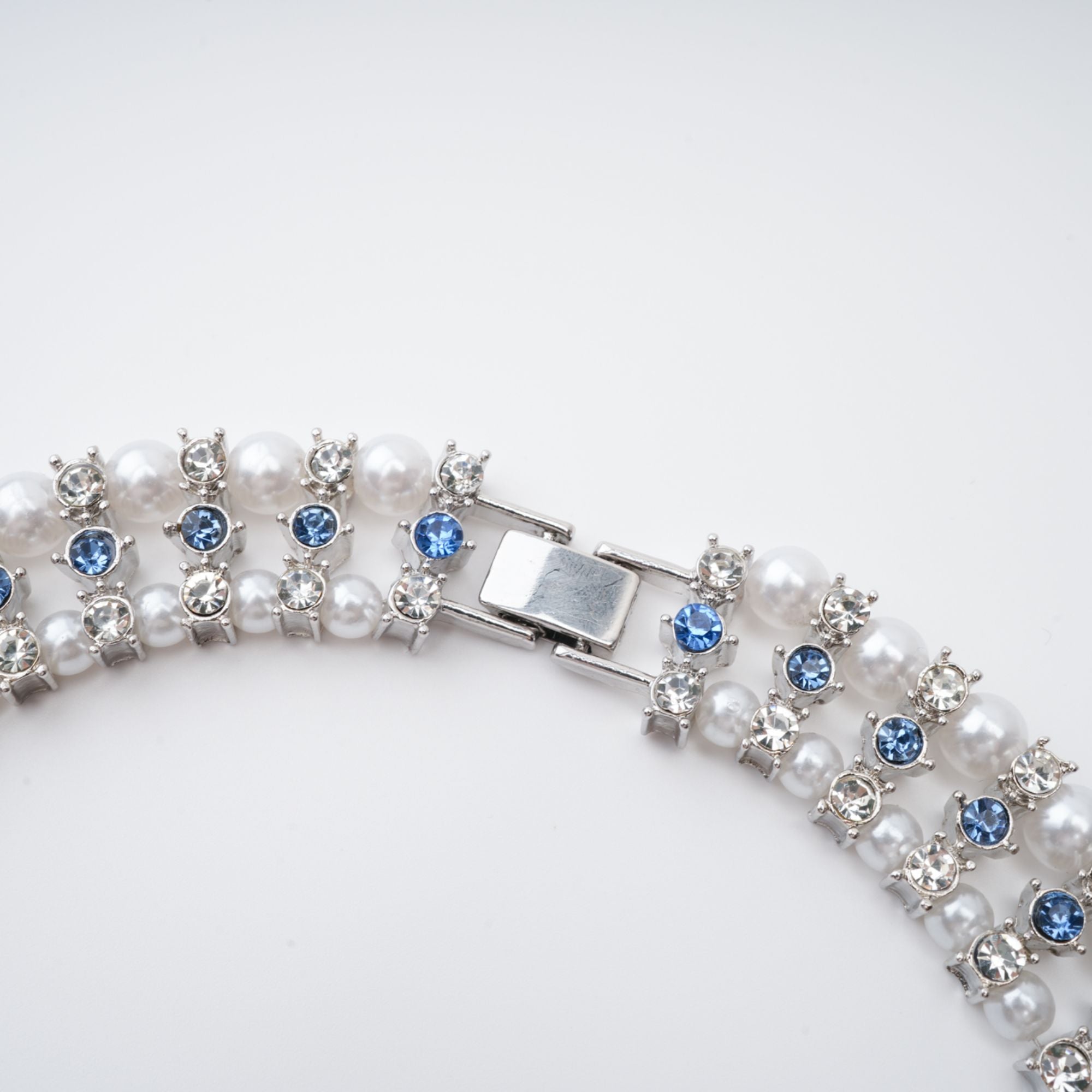 Alana Crystal Embellished Faux Pearl Necklace - Elegant Women's Jewelry for Parties, Weddings & Special Occasions