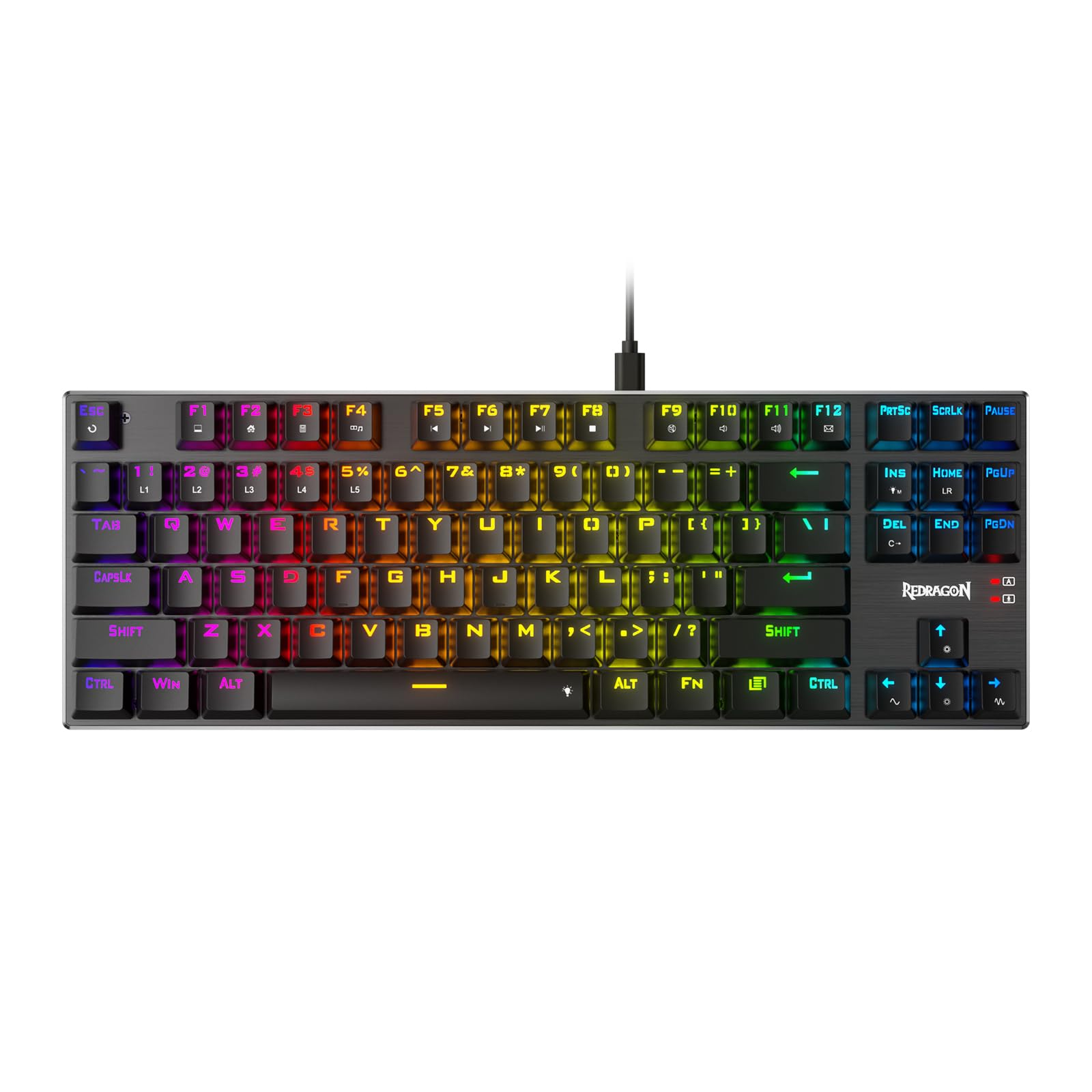 Redragon K556 TKL RGB Mechanical Gaming Keyboard - 87 Keys, Aluminum Base, Red Switch for Quiet Gaming
