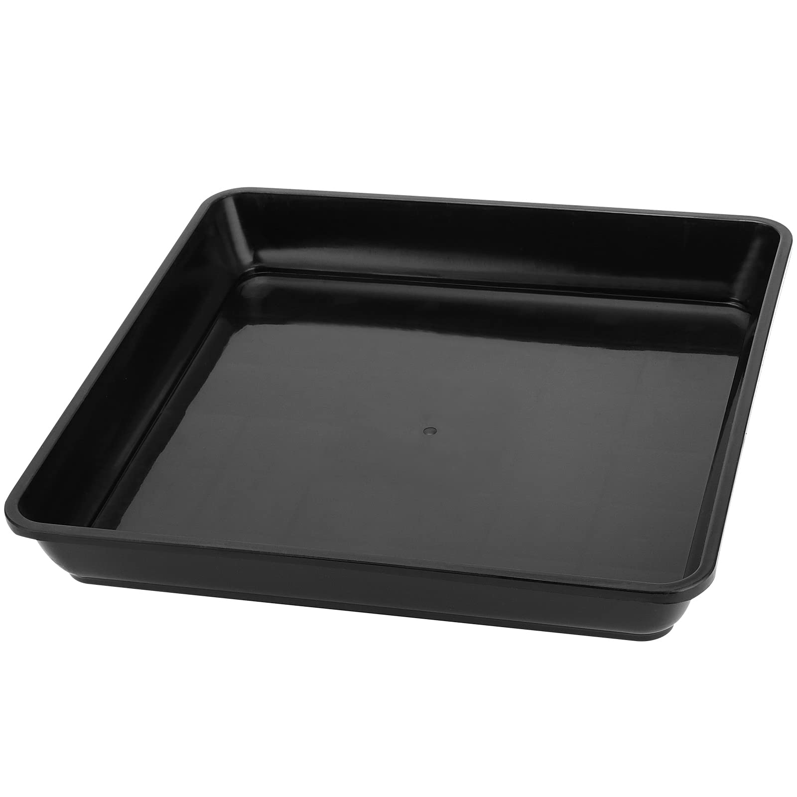 JOIKIT 15 Pack 7x7 Inch Black Plastic Plant Saucers - Square Drip Trays for Indoor & Outdoor Flower Pots (1 Inch Deep) | Perfect for Drainage Protection Under Potted Plants on Decks, Patios and Windowsills