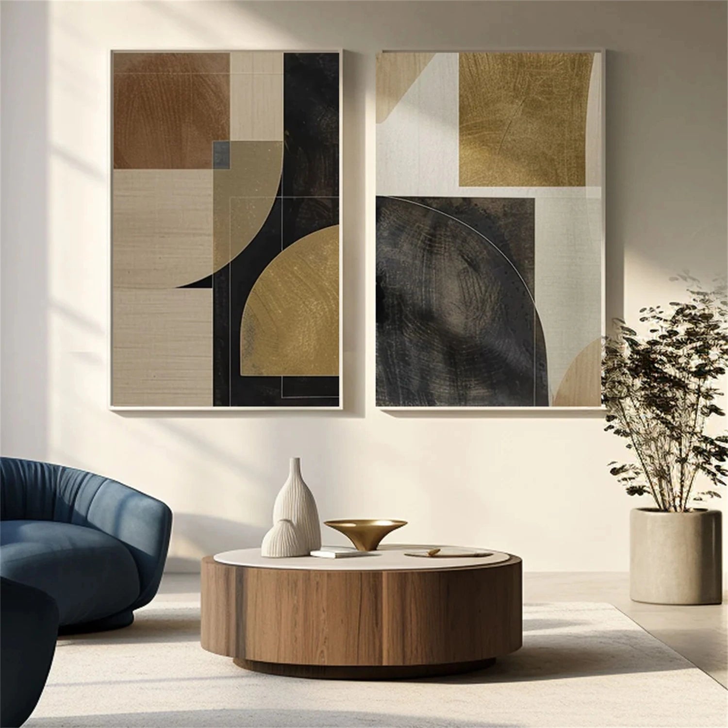 Abstract Painting Set of 2 - Modern Wall Art for Living Room & Bedroom Decor - #AB277 - Perfect for Home & Office Interior Design