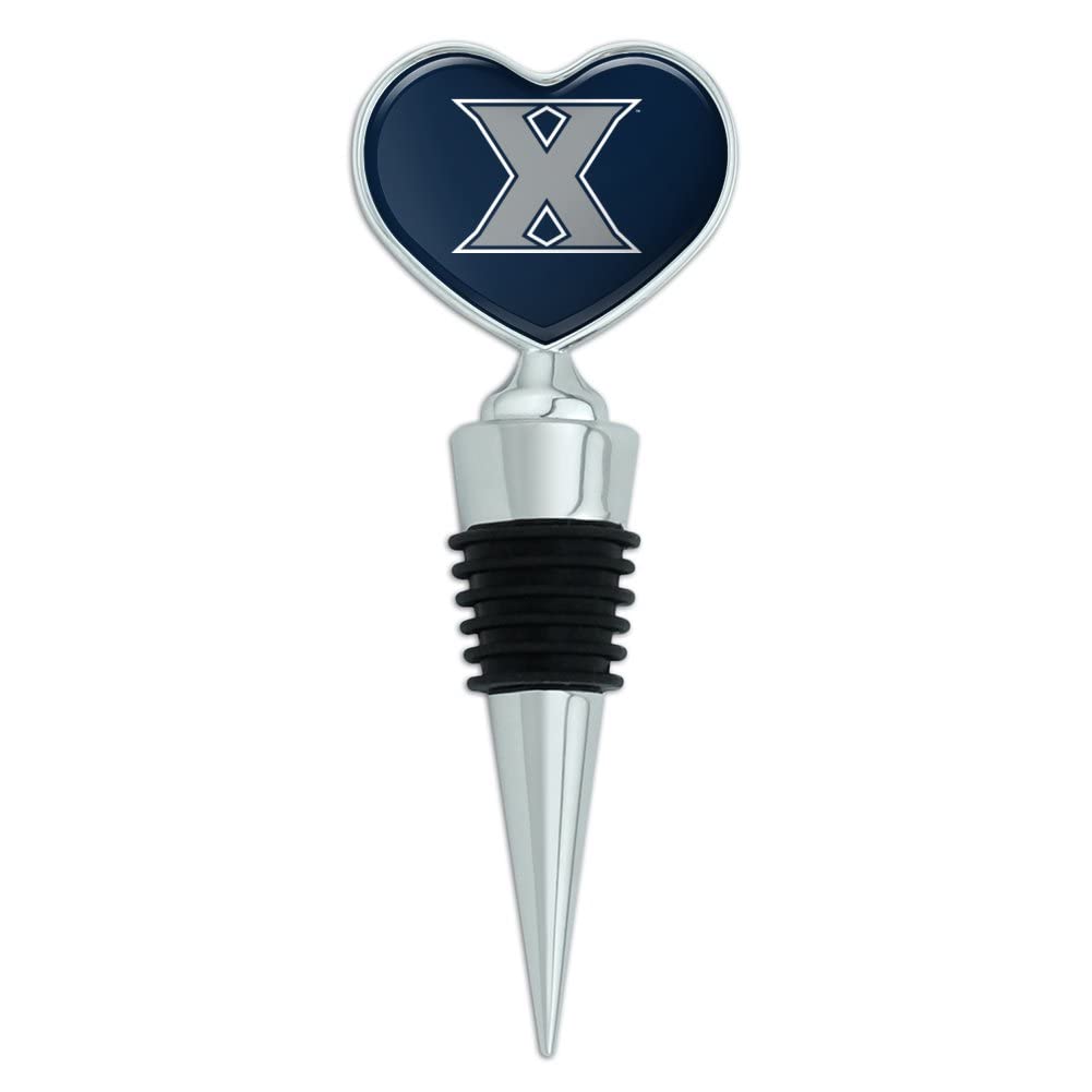 Xavier University Logo Heart Love Wine Bottle Stopper - Premium Cork Stopper for Wine Lovers, Alumni Gifts & Home Bar Accessories | Perfect for Parties, Weddings & Wine Tasting Events