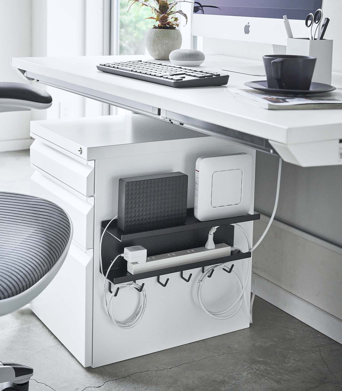 Wall Mount Cable & Router Storage Rack - Steel Organizer for Home & Office Network Setup - Perfect for WiFi Router, Modem, and Cable Management