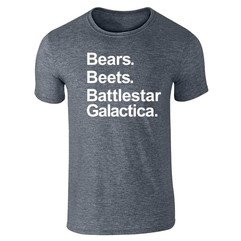 Pop Threads Bear Beets Graphic Short Sleeve T-Shirt for Men - Casual Office Wear & Funny Gift Idea