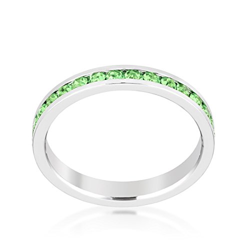 Elegant Birthstone Stackable Rings with Swarovski Crystals - Dainty Eternity Bands for Women | Perfect for Anniversary Gifts, Wedding Stacking Rings & Everyday Jewelry