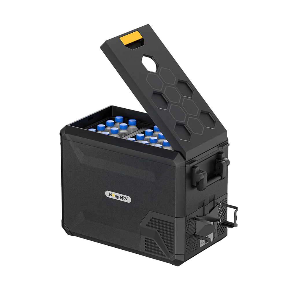BougeRV ASPEN 40 12V 43QT Portable Dual Zone Car Refrigerator with 220Wh Battery - Perfect for Camping, Road Trips & RV Adventures