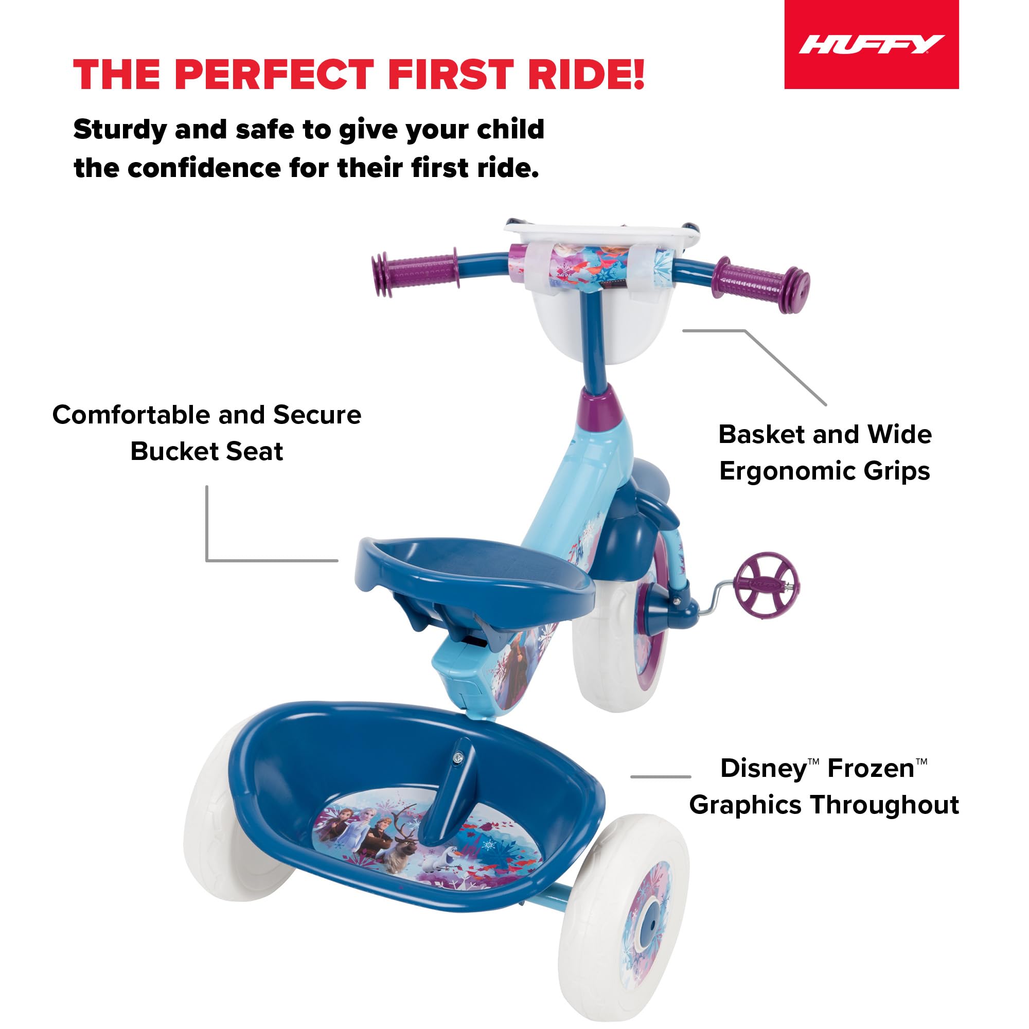 Huffy Frozen 2 Girls Trike for Ages 3+ | Disney Princess Bike for Outdoor Play