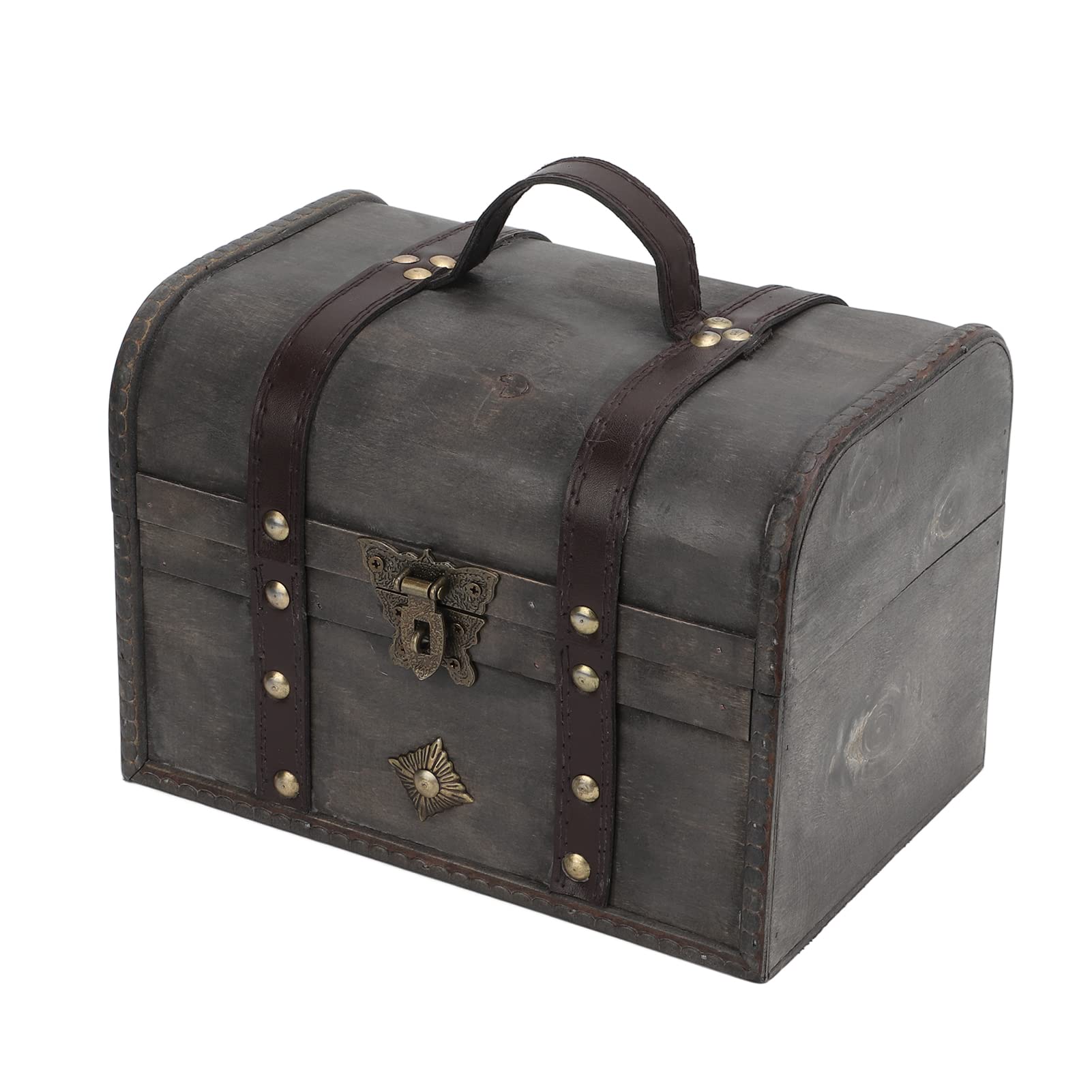 Vintage Wooden Storage Box with Password Lock - Antique Gray Decorative Box for Jewelry, Keepsakes & Small Items - Perfect for Home Decor, Office Organization & Gift Giving