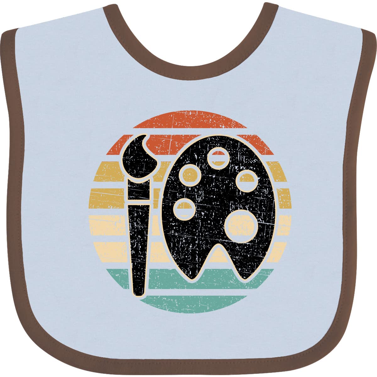 Inktastic Artist Retro Sunset Art Teacher Baby Bib - Soft Cotton Drool Bib for Infants & Toddlers - Perfect for Feeding, Daycare, and Playtime