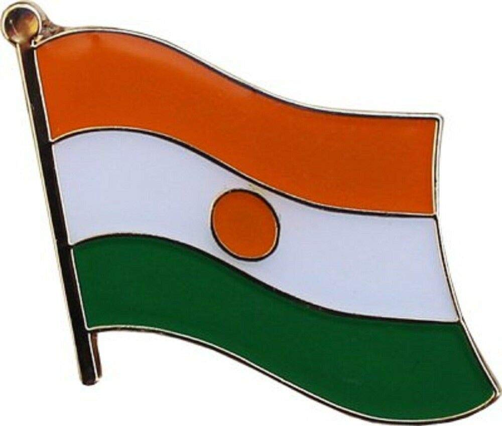 Wholesale Pack of 6 Niger Country Flag Lapel Pins - Bike Hat & Motorcycle Accessories - Clothing Studs for Bikers & Enthusiasts | Perfect for Hat Decor, Motorcycle Gear & Patriotic Fashion