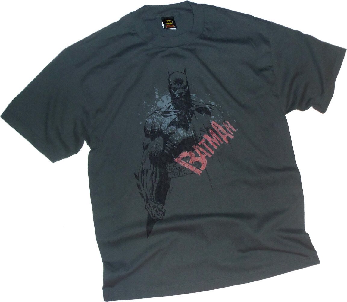 DC Comics Batman Sketch Red T-Shirt for Adults - Superhero Graphic Tee for Casual Wear & Comic Con