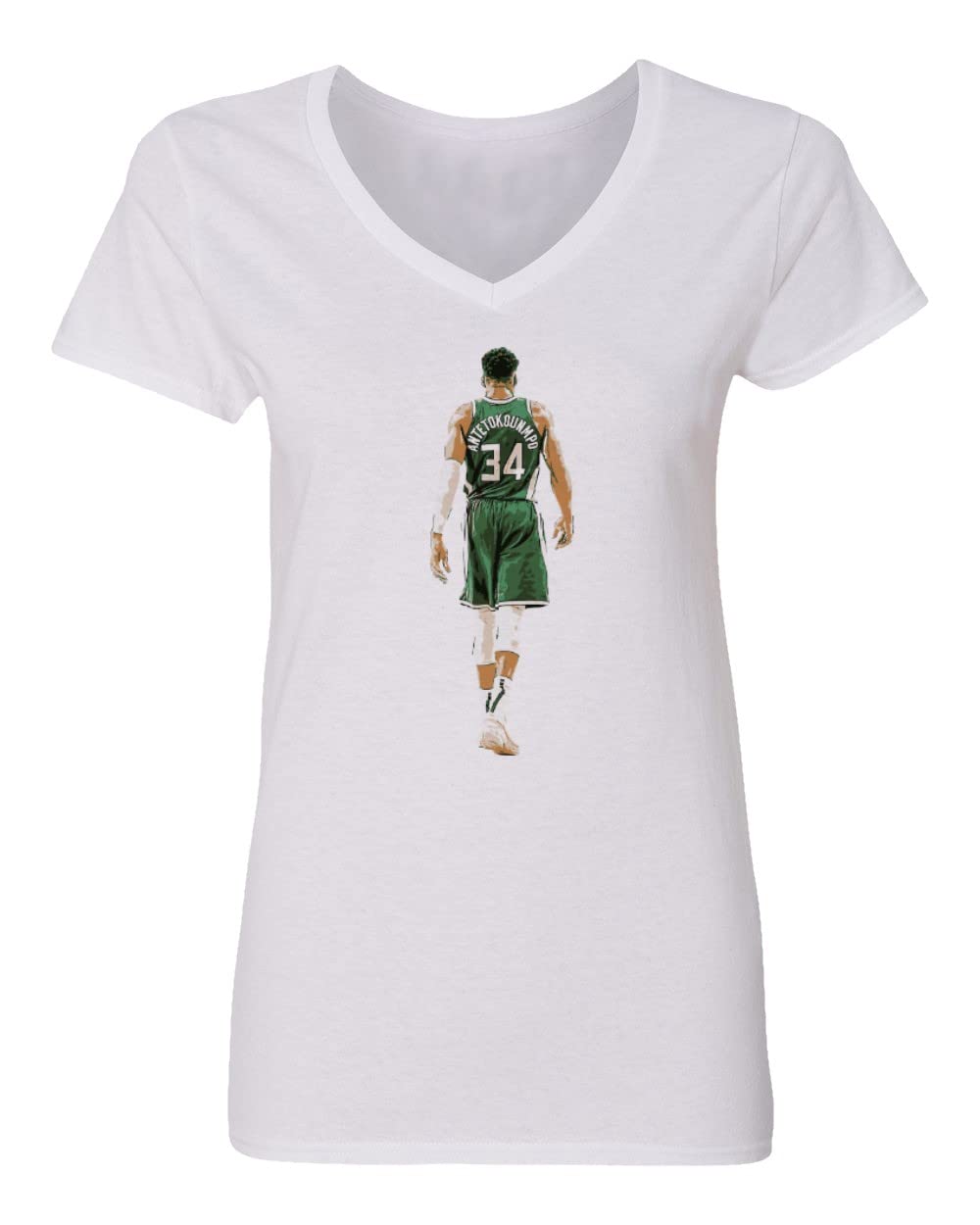 Giannis Antetokounmpo Milwaukee Bucks Basketball Jersey T-Shirt for Women - Comfortable V-Neck Fan Apparel for Game Day, Sports Events & Casual Wear