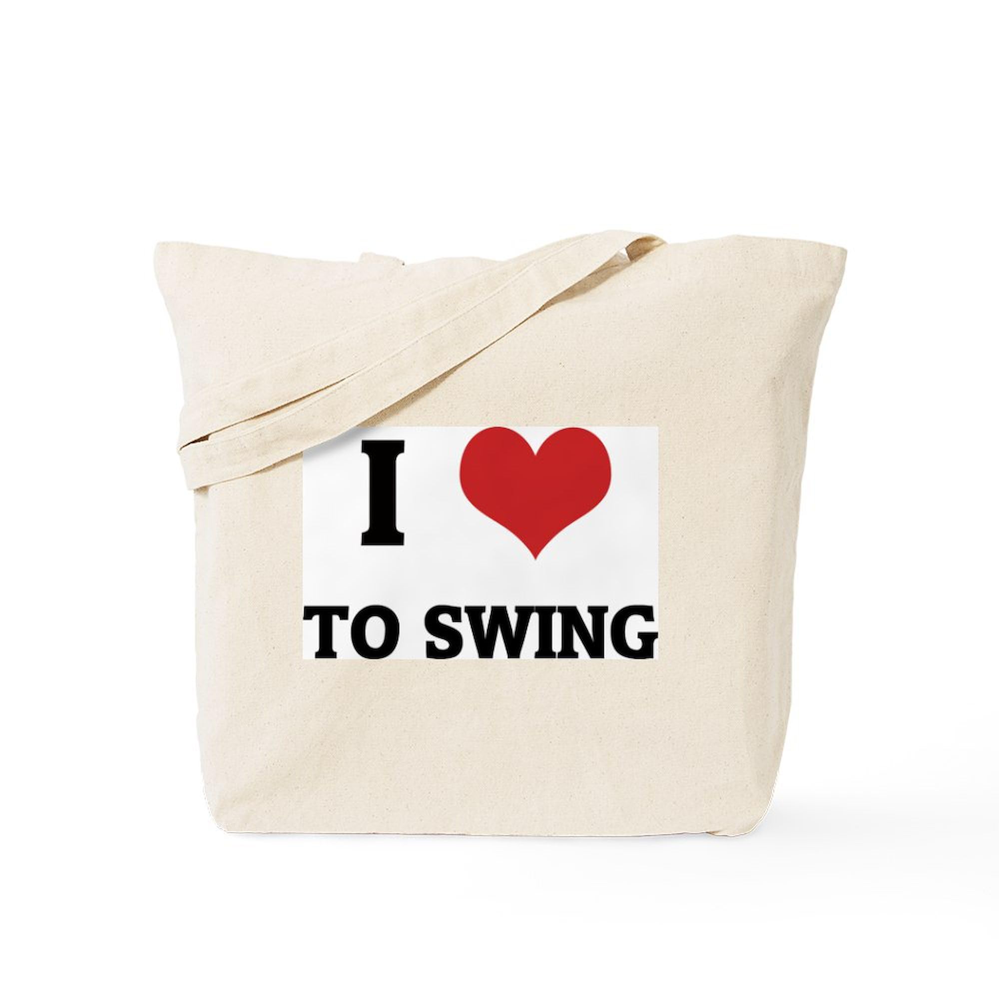 I Love To Swing Natural Canvas Tote Bag - Eco-Friendly Reusable Shopping Bag for Groceries, Beach & Gym | CafePress