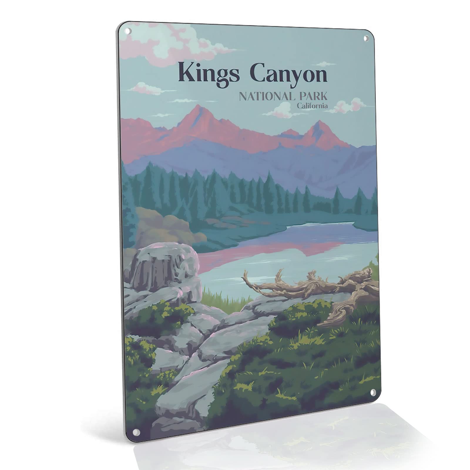 Vintage Metal Wall Art Decor - Canyon National Park Travel Poster, California Landscape Metal Sign (12x16 Inch) - Perfect for Home, Office, Italian Restaurant & Cafe Decor