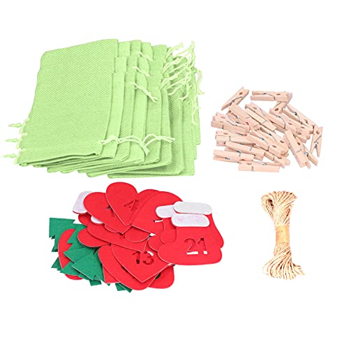 A K Homes - Christmas Drawstring Gift Bags for Chocolate, Candy & Treats - No Odor, Lucky Number Design - Perfect Holiday Party Favors & Stocking Stuffers (Green)