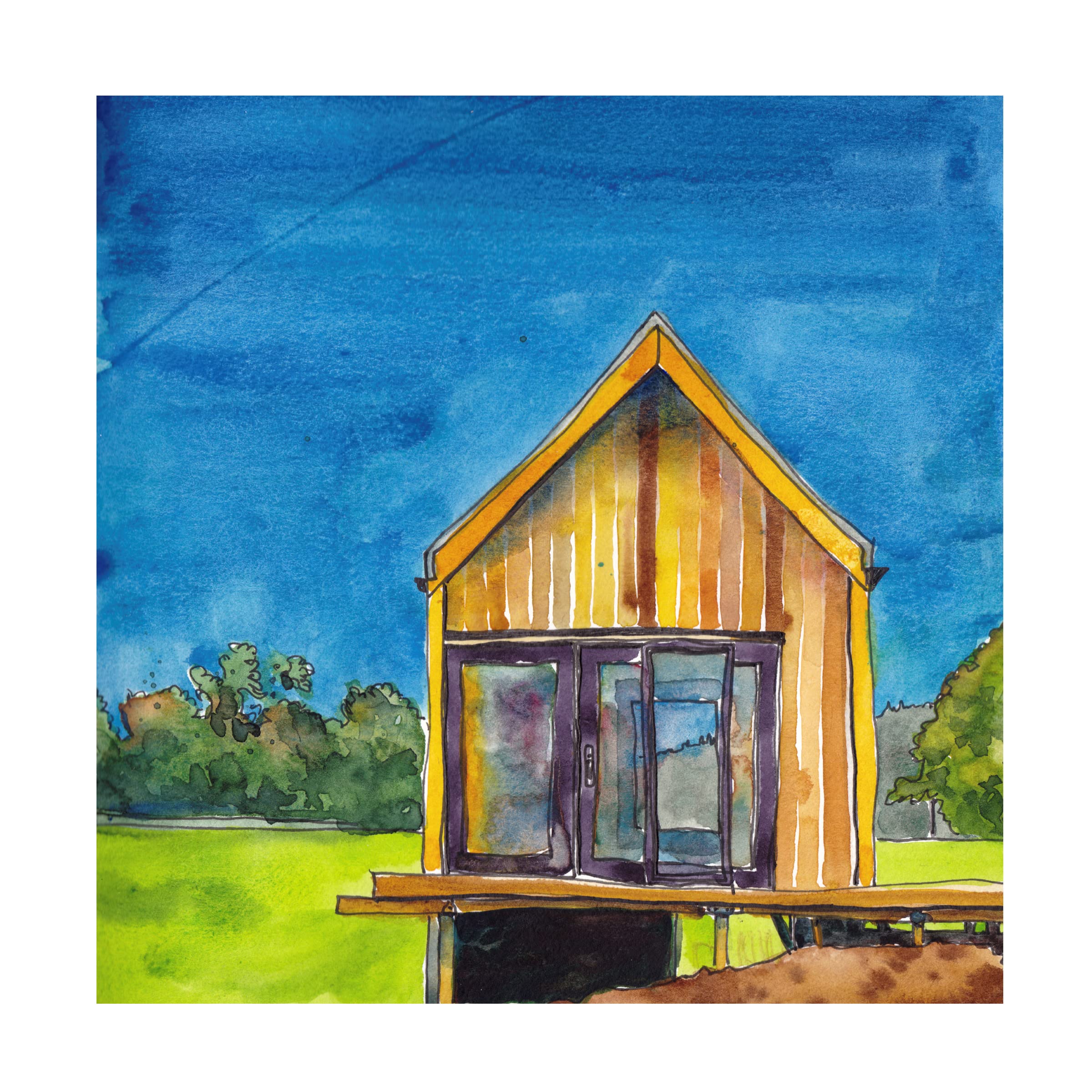 Paul McCreery 'Cabin Scape VI' Premium Canvas Wall Art - Handmade Landscape Painting for Living Room, Bedroom & Office Decor
