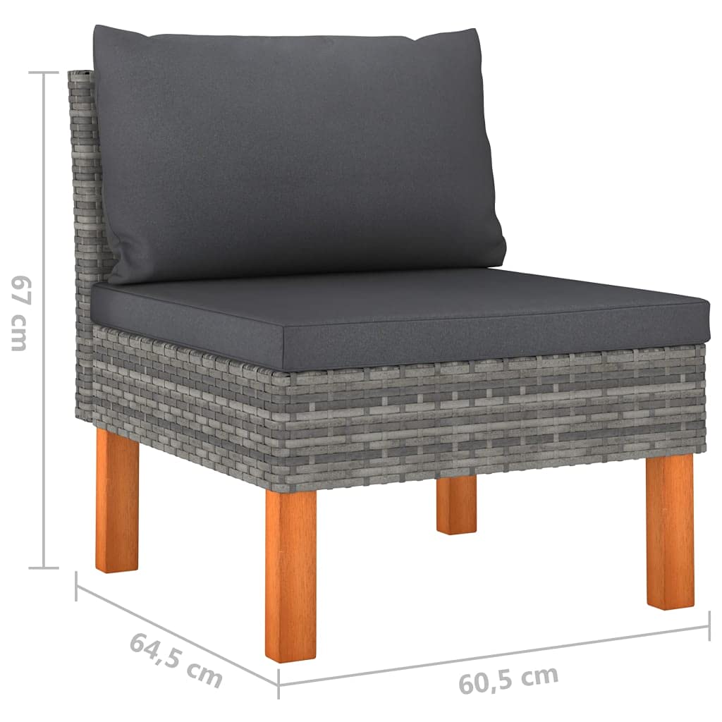 6-Piece Patio Lounge Set with Cushions - Weather-Resistant Outdoor Sectional Sofa Set - Poly Rattan Conversation Furniture for Garden, Patio & Backyard - Perfect for Relaxing, Entertaining & Outdoor Gatherings
