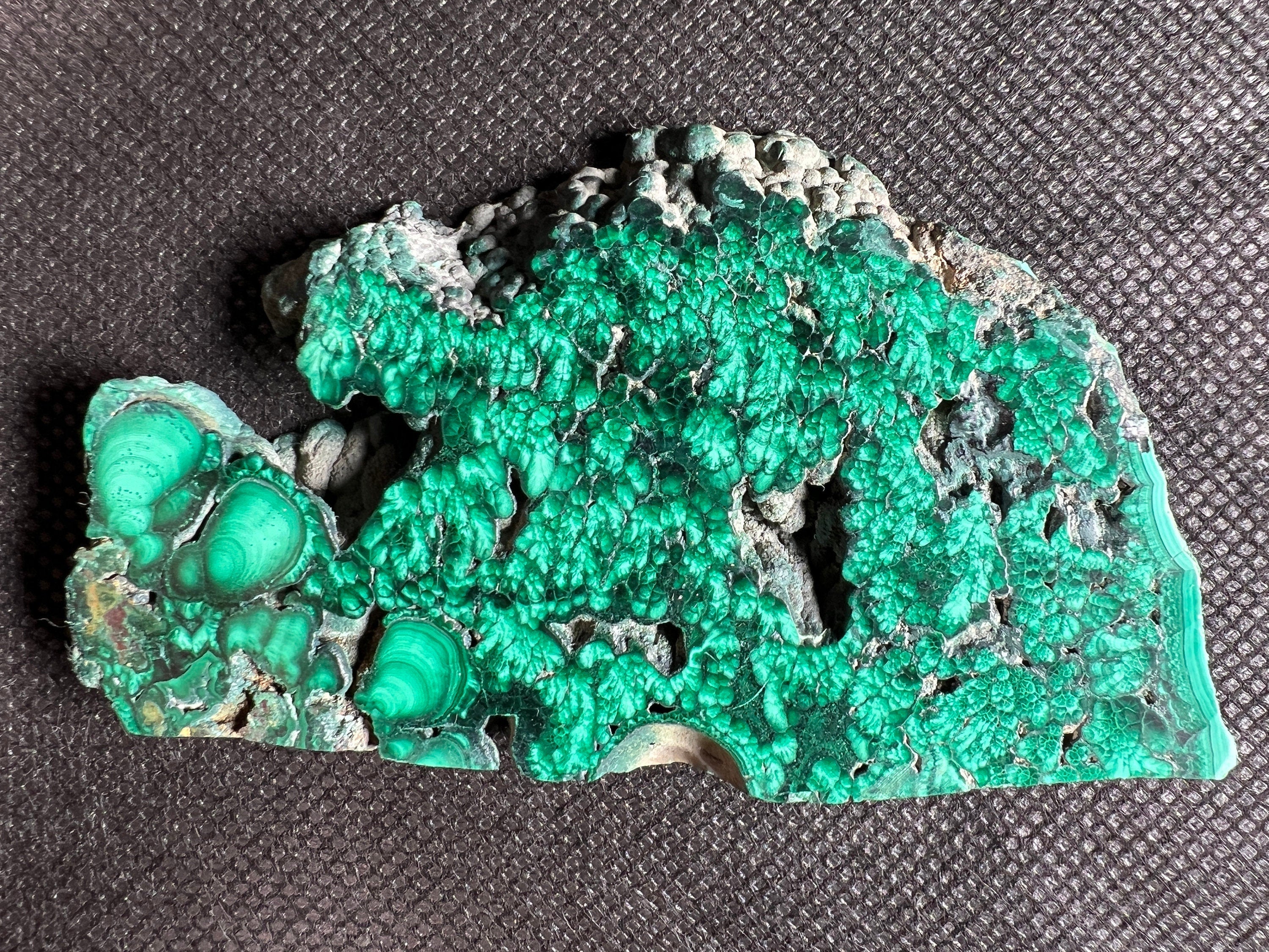 Natural Green Malachite Crystal Slab - Premium Stone for Jewelry Making, Unique Handcrafted Gift, Elegant Home Decor (50403) - Perfect for Meditation Spaces, Healing Crystals Collection & Luxury Interior Design