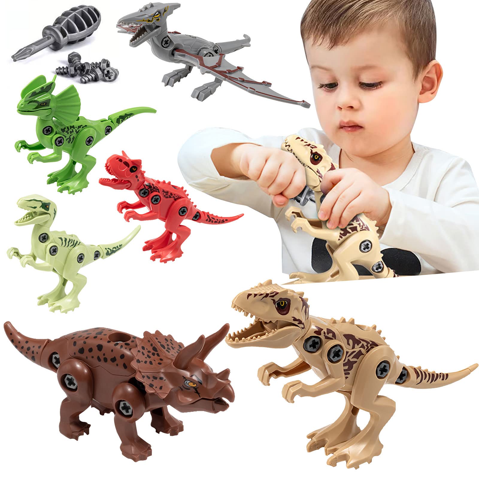 DIY Mechanical Dinosaur Building Kit - STEM Educational Take Apart Dinosaur Toys for Kids, 3D Puzzle Shooting Play Set for Creative Learning - Perfect for Birthday Gifts & Classroom Activities