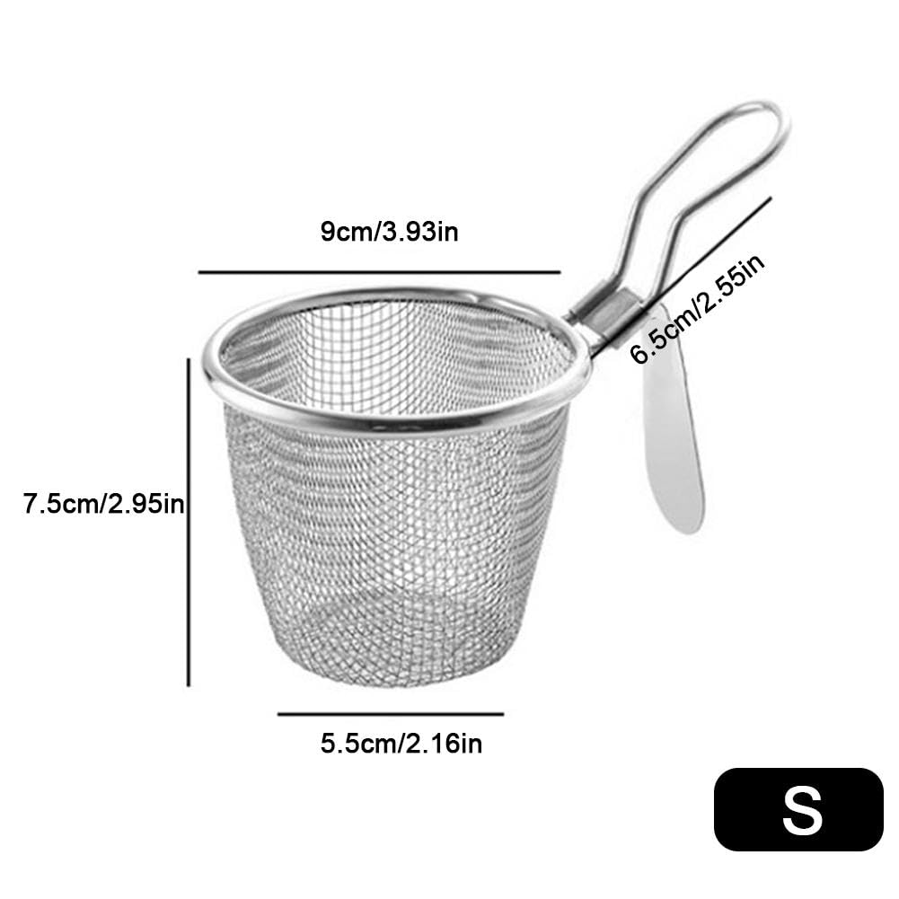 Stainless Steel Mesh Pasta Basket - Boiling Blanching Strainer for Spaghetti, Ramen, Pho & Vegetables - Hanging Noodle Insert - Perfect for Home Cooking & Restaurant Use
