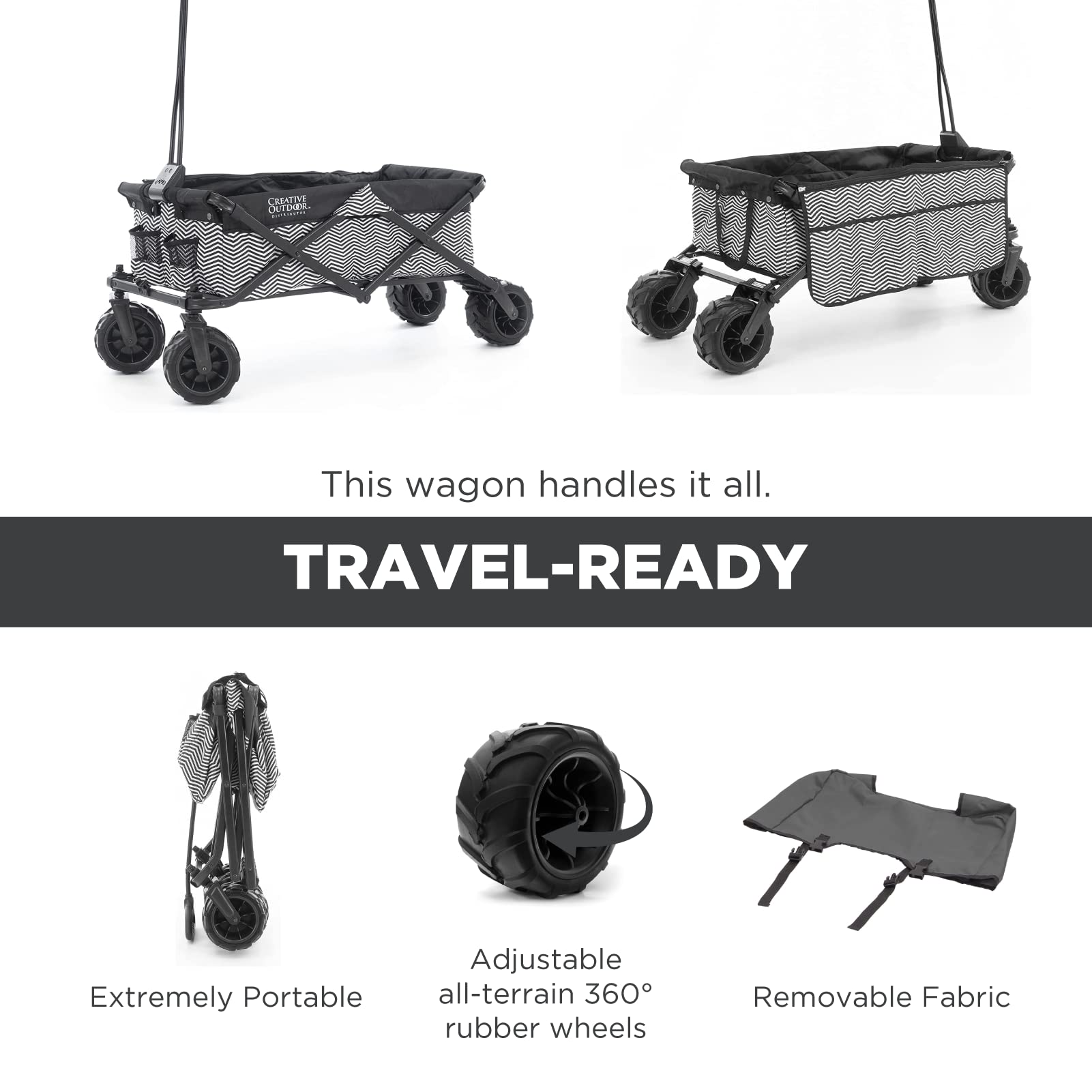 Best Kids Outdoor Wagon - Foldable Push Pull Stroller Cart for Beach, Park, Camping & Sports | All-Terrain Collapsible Cargo Wagon | Perfect for Family Outings, Picnics, Shopping & Travel
