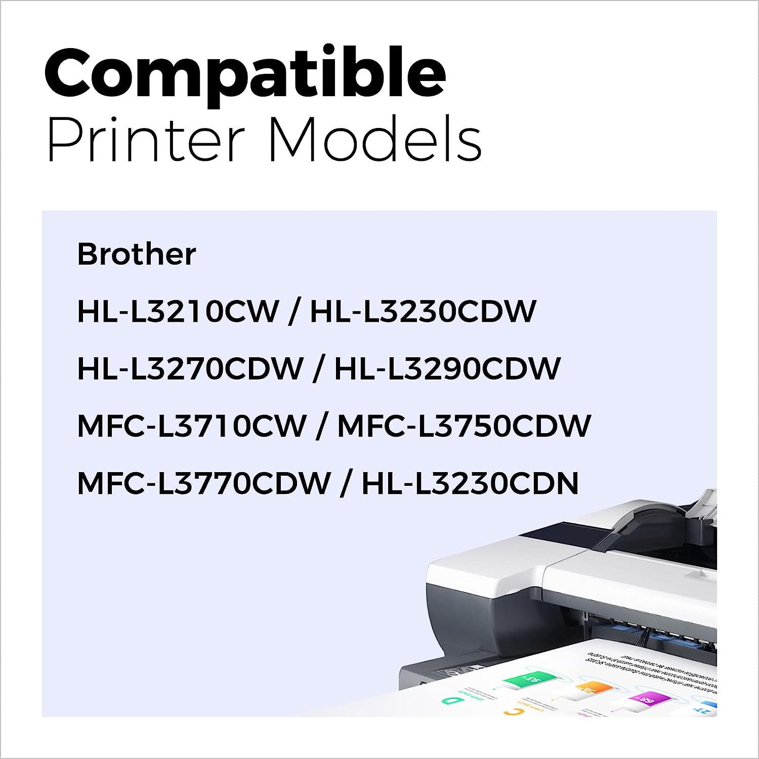 Brother TN227 High Yield Compatible Toner Cartridge 4-Pack (Black, Cyan, Magenta, Yellow) - Replacement for Brother Printers, Ideal for Office & Home Printing