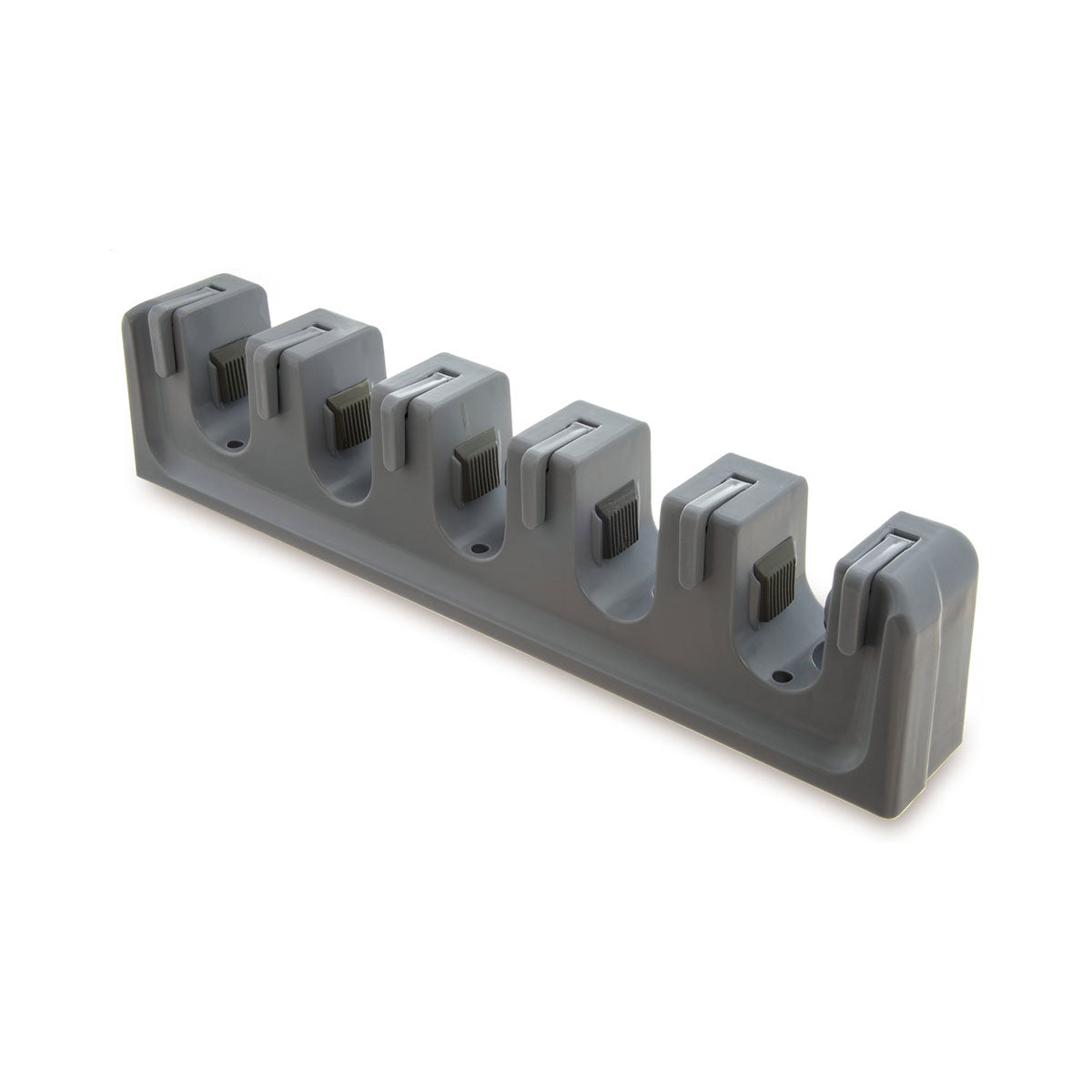 Carlisle 4073700 Roll N Grip Broom and Brush Holder - 16.5 Inch Wall Mount Organizer for Kitchen, Garage, Utility Room Storage - Heavy Duty Broom Hanger with Non-Slip Grip for Mops, Brooms, and Cleaning Tools