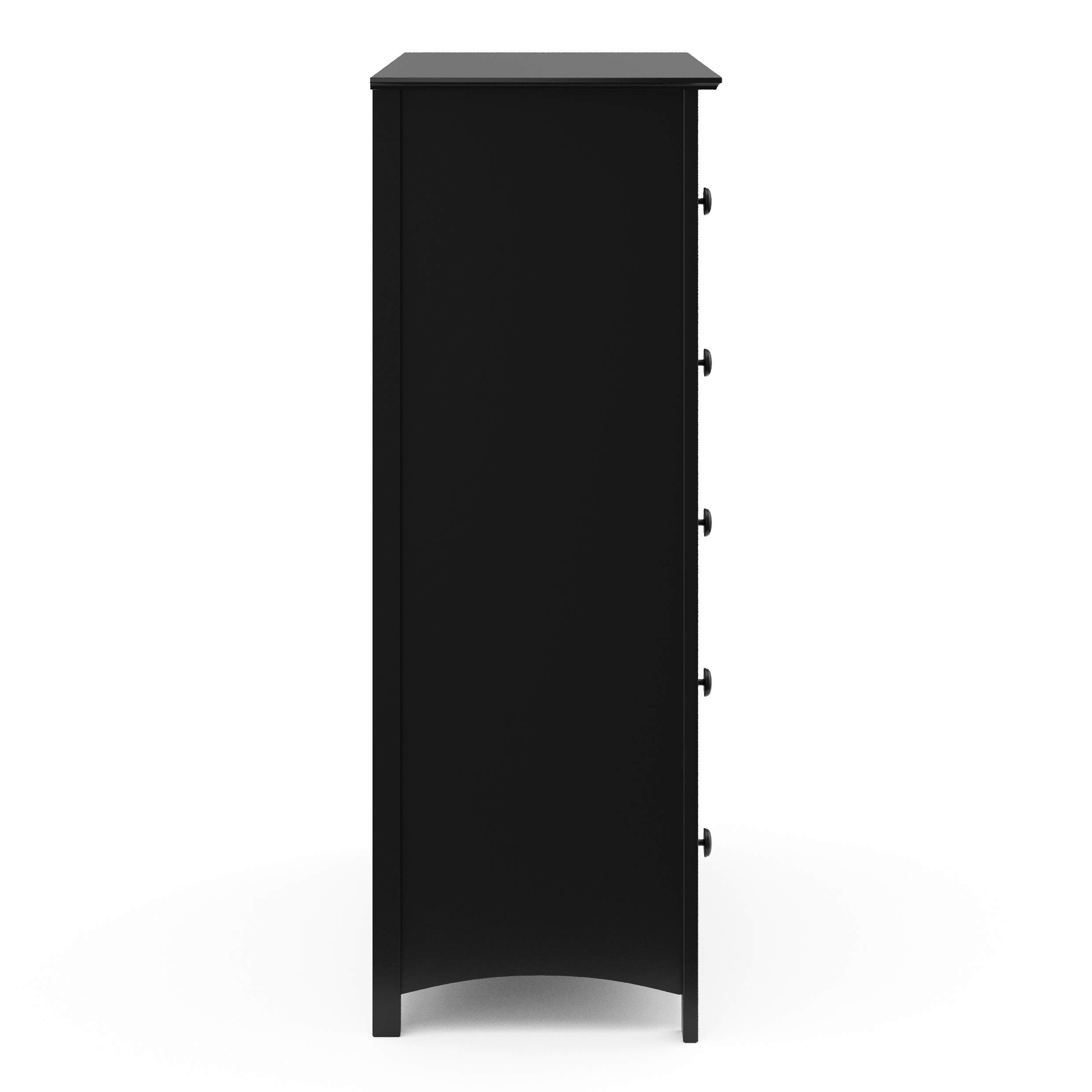 Storkcraft Kenton 5-Drawer Kids Dresser in Black - GREENGUARD Gold Certified, Sturdy Wooden Chest with Safety Interlocking Drawers for Nursery & Bedroom Organization