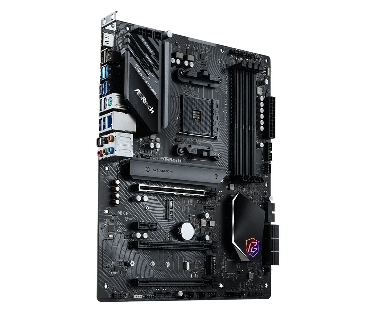 ASRock B550 PG Riptide ATX Motherboard for AMD Ryzen (AM4 Socket) | DDR4 Support | Gaming & Workstation PC Build | Perfect for Streaming, Content Creation & High-Performance Computing