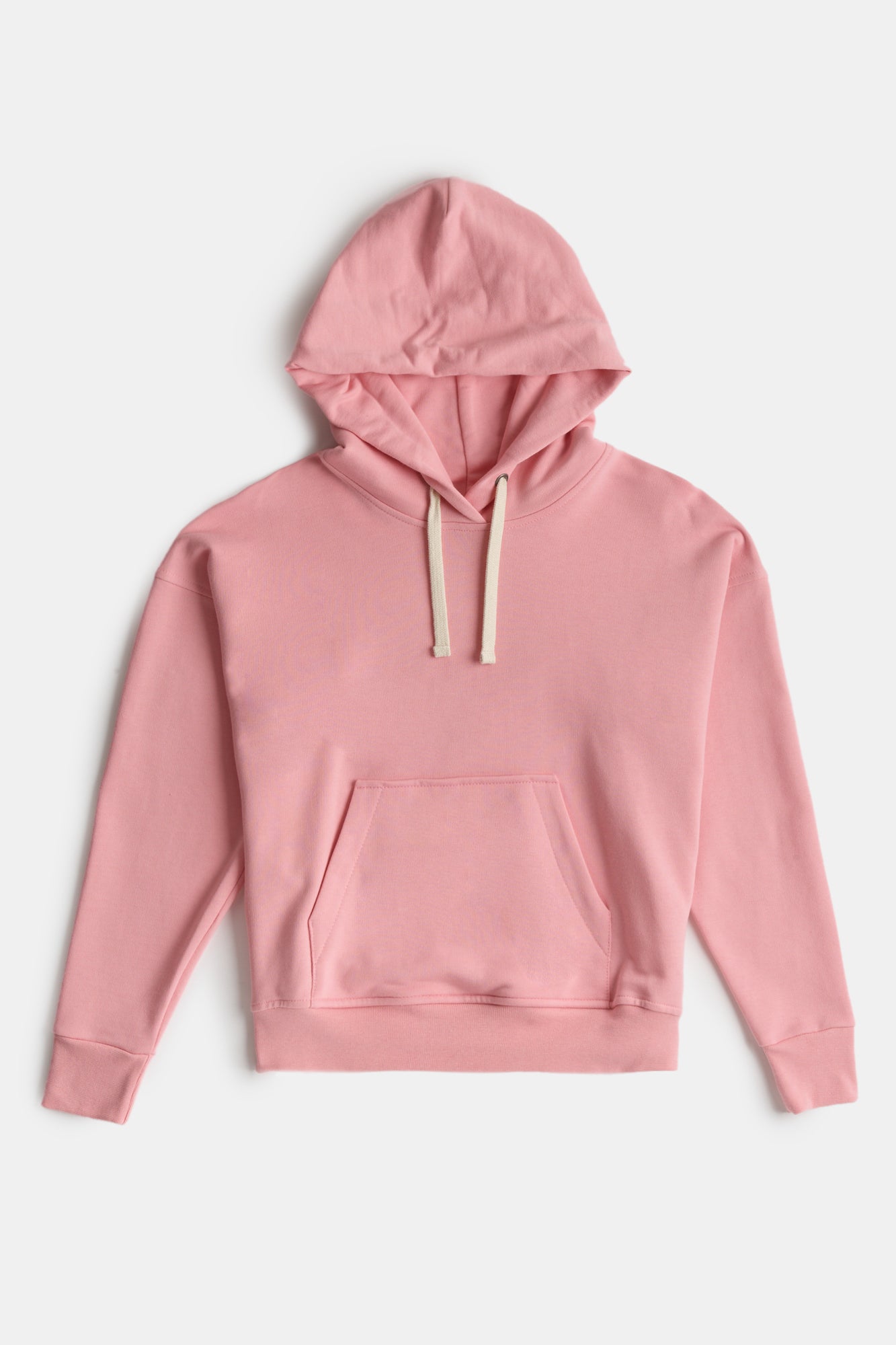 Women's Pale Pink Hooded Sweatshirt - Soft Fleece Pullover with Kangaroo Pocket | Cozy Casual Wear for Fall & Winter, Gym, Lounge, and Outdoor Activities