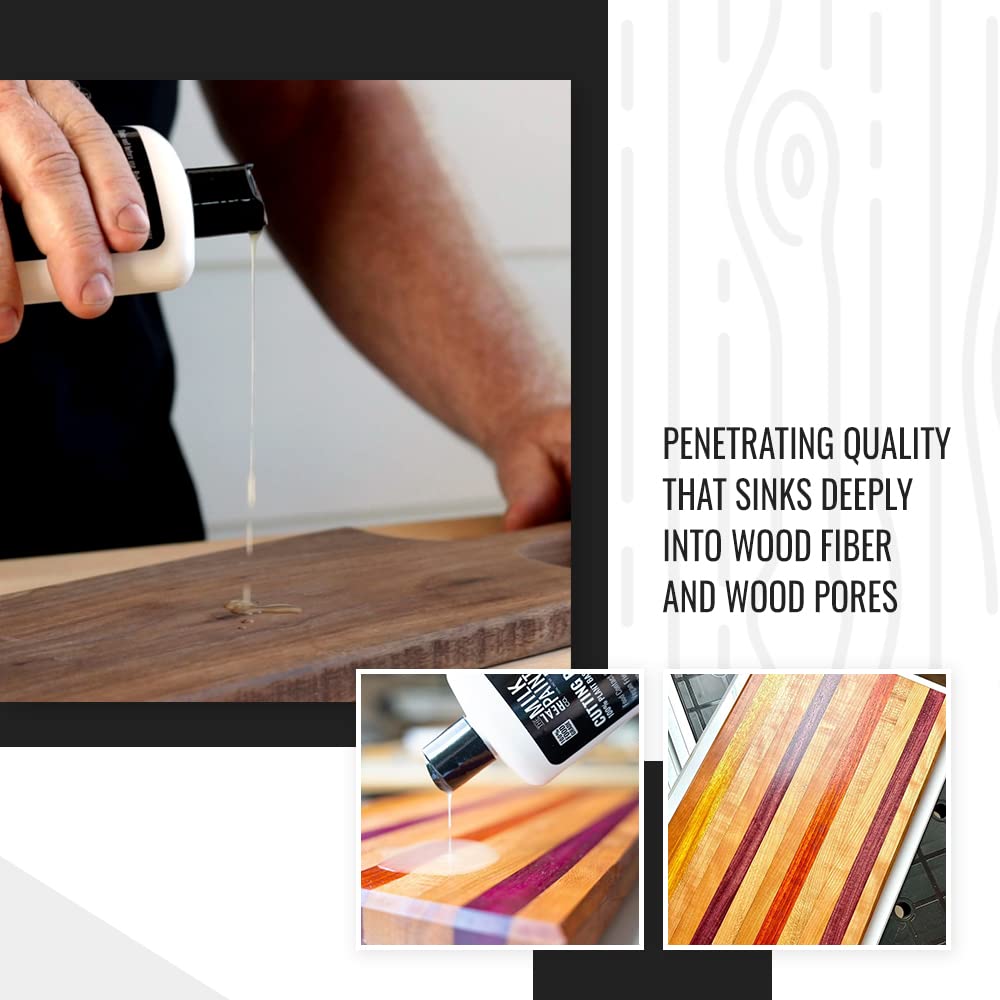 Real Milk Paint Food Grade Cutting Board Oil - 4oz | Safe for Wood Chopping Boards, Butcher Blocks & Bamboo | Natural Finish for Charcuterie Boards & Kitchen Utensils | Perfect for Seasoning & Protecting Wooden Kitchenware