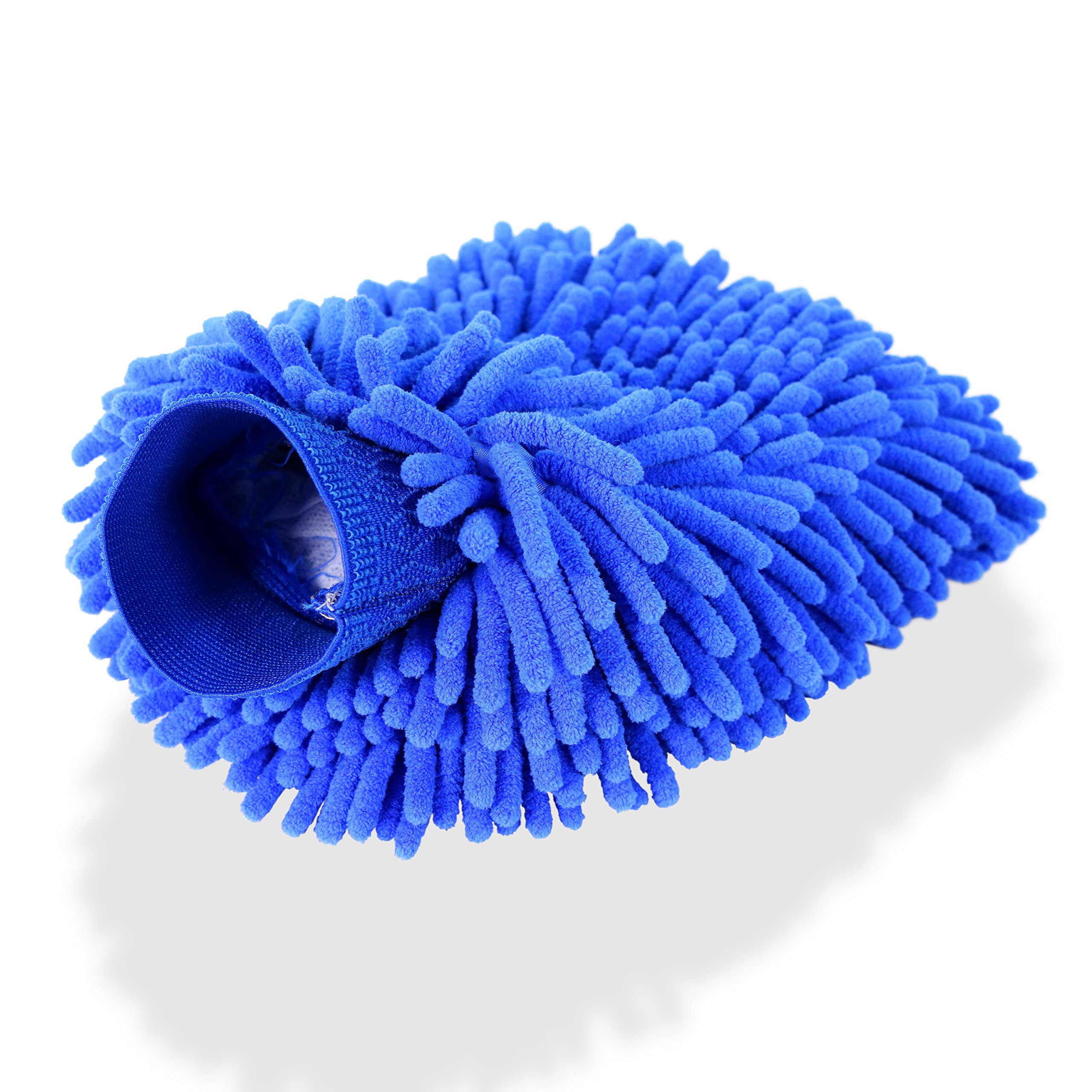 Premium Chenille Microfiber Wash Mitt - Ultra Soft & Absorbent Scratch-Free Car Wash Glove with Wheel Brush - Perfect for Hand Washing Cars, Trucks & Motorcycles