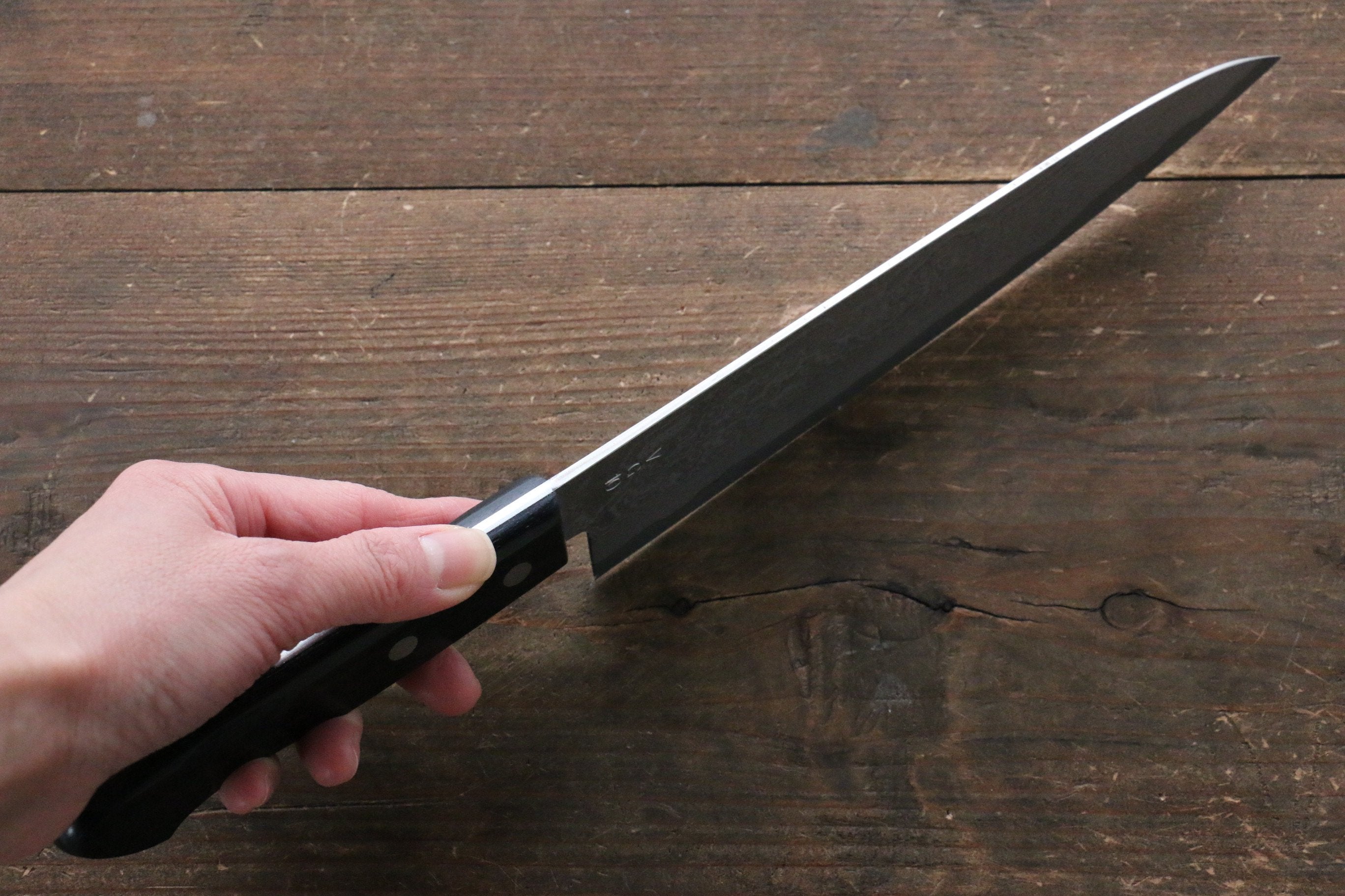 Premium Nao Yamamoto VG10 Black Damascus Gyuto Chef Knife 200mm - High Carbon Stainless Steel Blade with Black Pakka Wood Handle - Perfect for Sushi, Meat Cutting, and Professional Kitchen Use