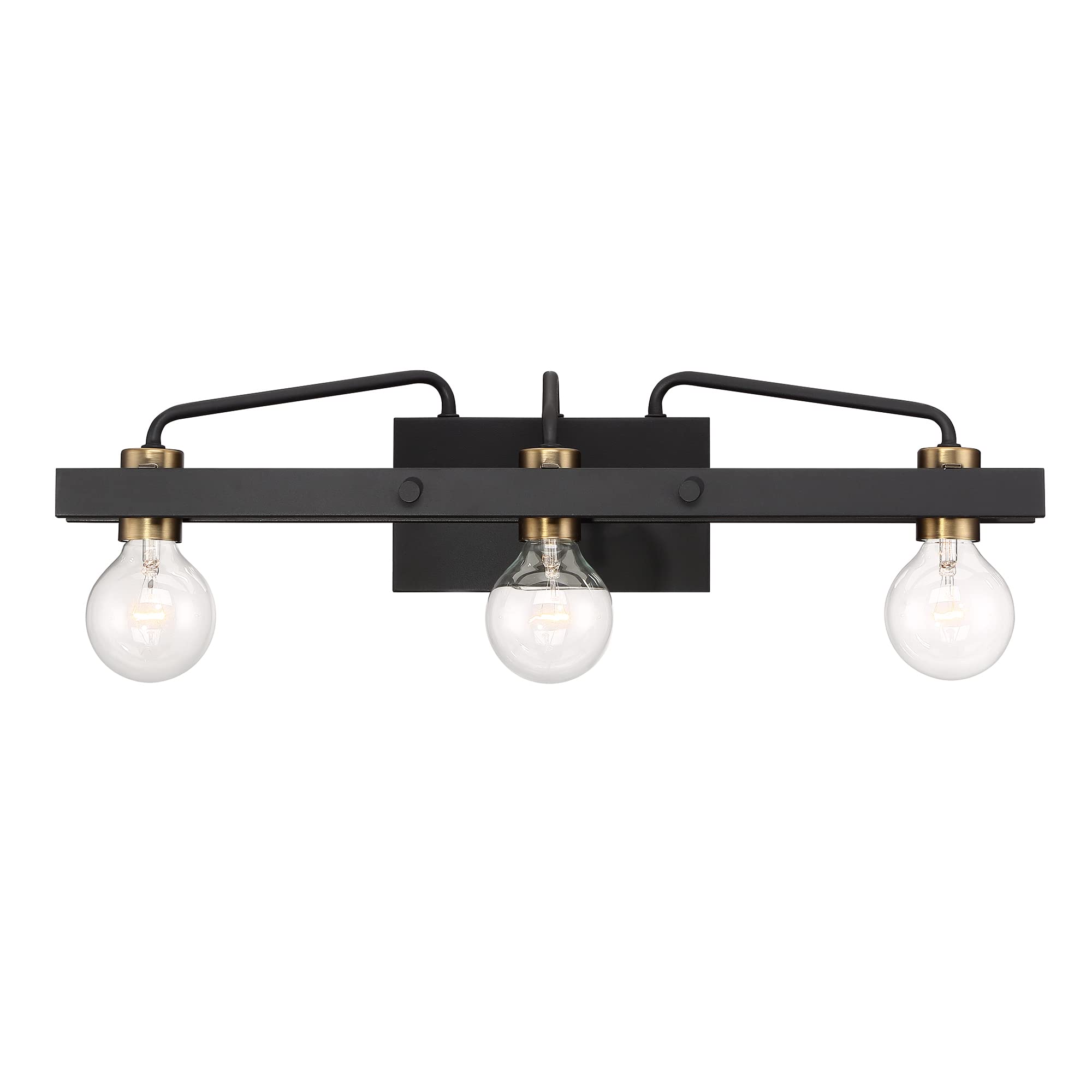 DESIGNERS FOUNTAIN Ravella 3-Light Modern Bathroom Vanity Light Fixture in Black (94203-BK) - Perfect for Bathroom Makeover, Powder Room & Spa-Style Decor