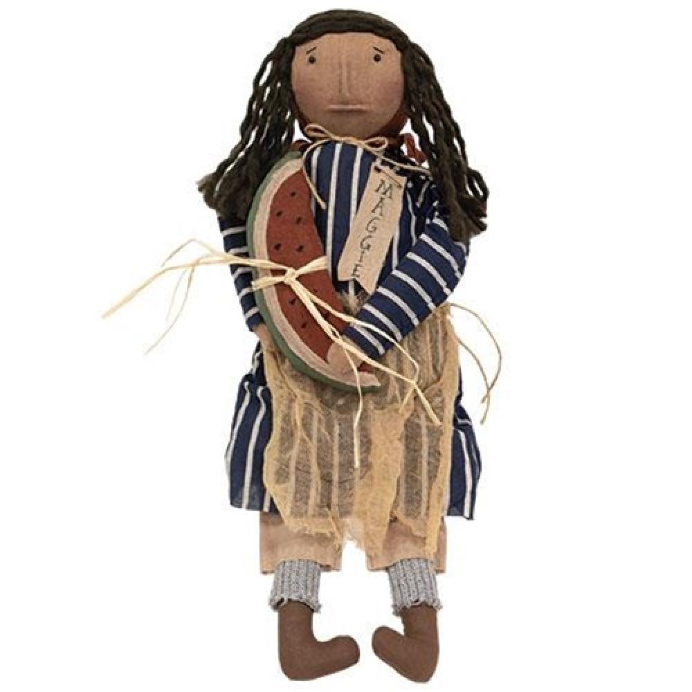 Maggie Doll with Watermelon Slice - Adorable Plush Toy for Kids, Perfect for Birthday Gifts & Summer Playtime