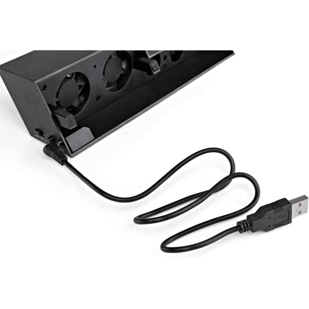 axGear PS4 Cooling Fan with 5 Turbo Fans - USB External Cooling System for PS4 Console | Temperature Control Cooling Station for Gaming, Streaming & Long Play Sessions