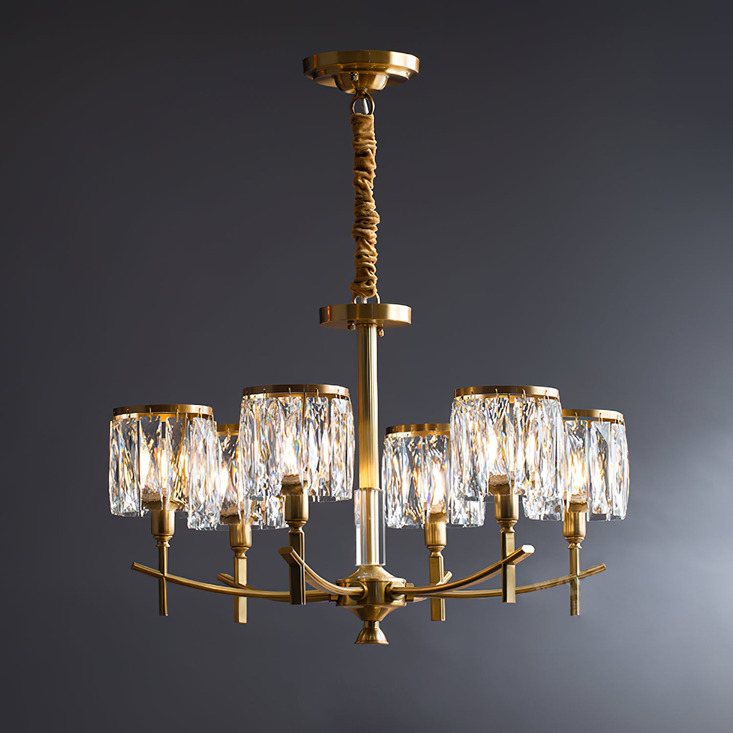 Crystal Prism Chandelier - Elegant Ceiling Light Fixture for Dining Room, Bedroom & Living Room Decor | Modern Home Lighting Solution