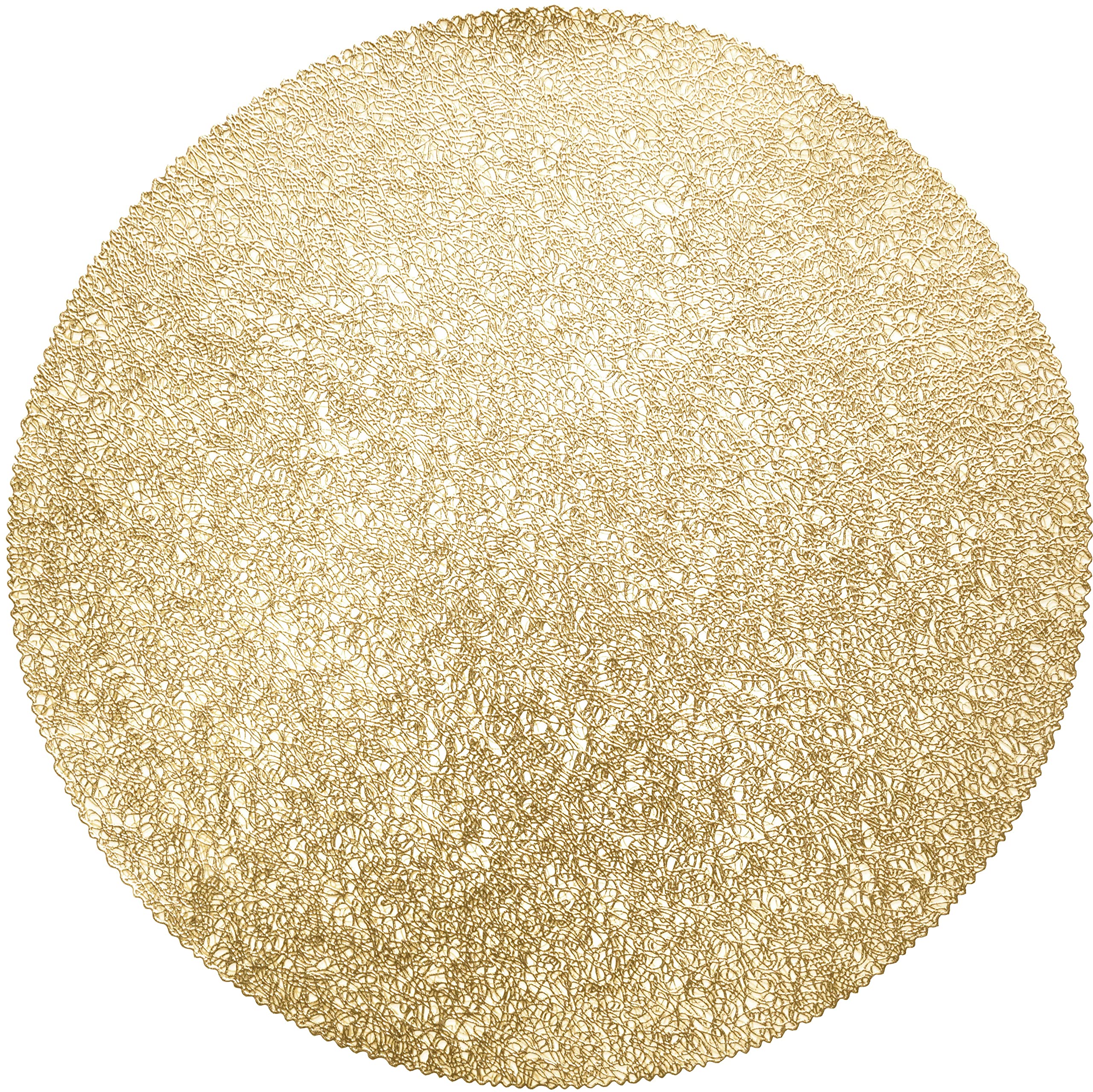 40-Piece Glam Gold Pressed Vinyl Metallic Placemats Set - Elegant Wedding Table Decor, Party Centerpiece & Holiday Dining Accessories